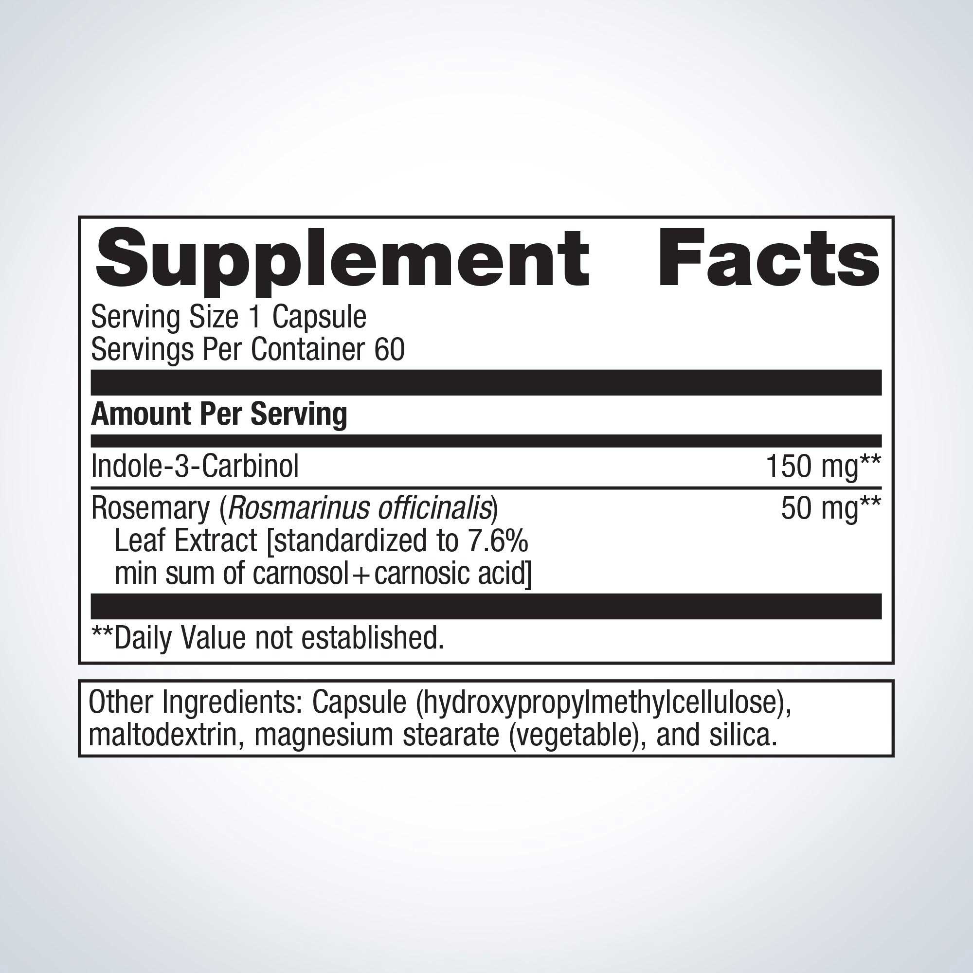 Metagenics Indole-3-Carbinol Ingredients