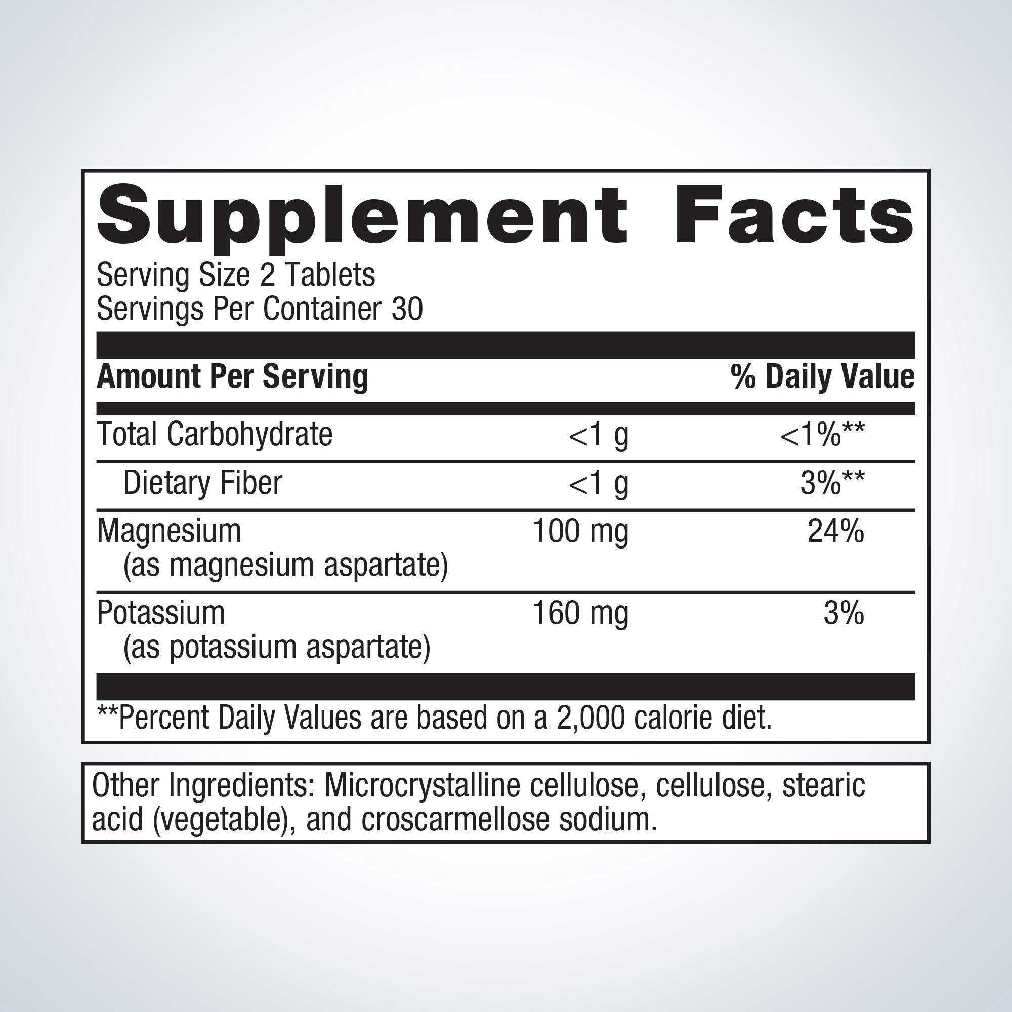 Metagenics Mg/K Aspartate Ingredients