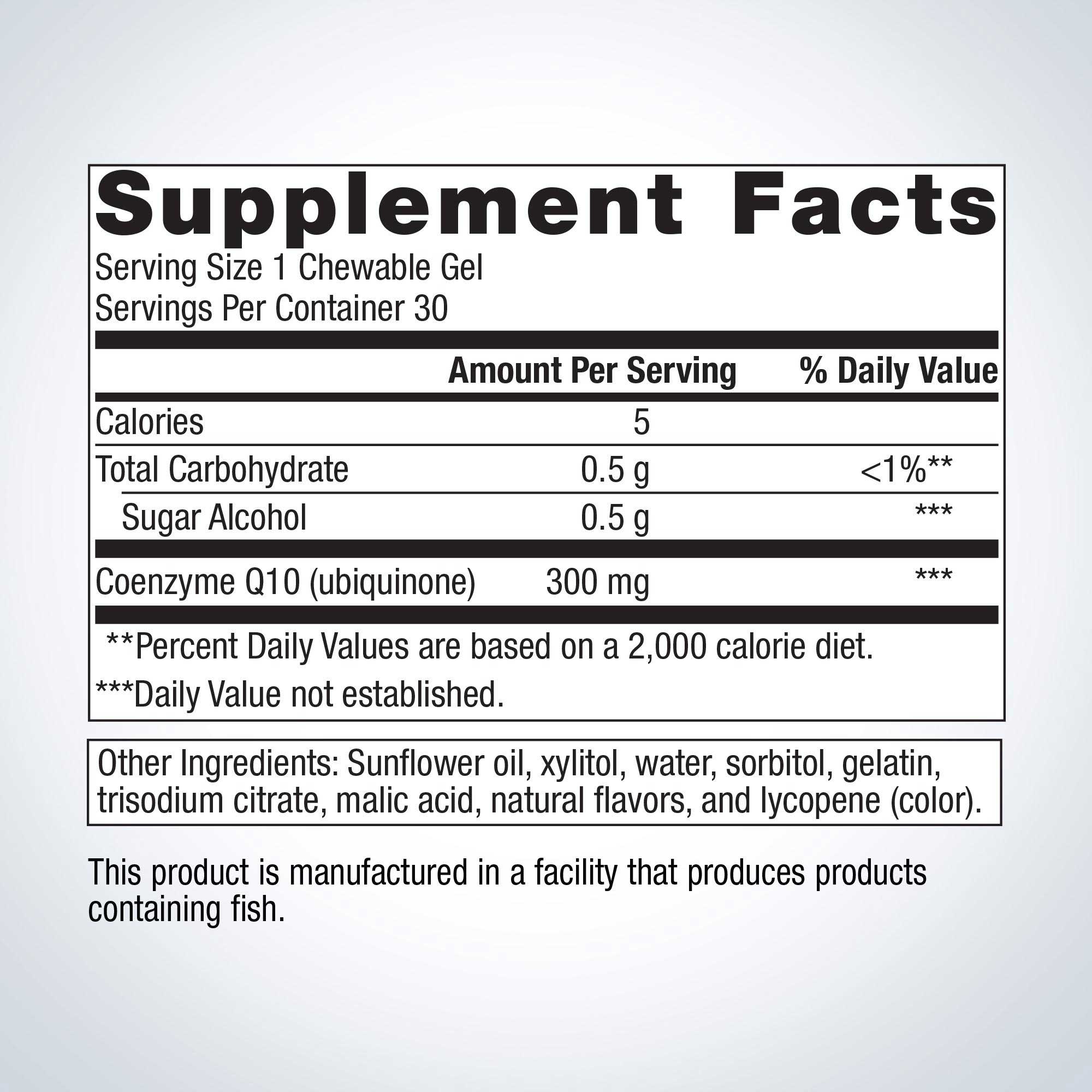 Metagenics NutraGems CoQ10 300 mg Ingredients