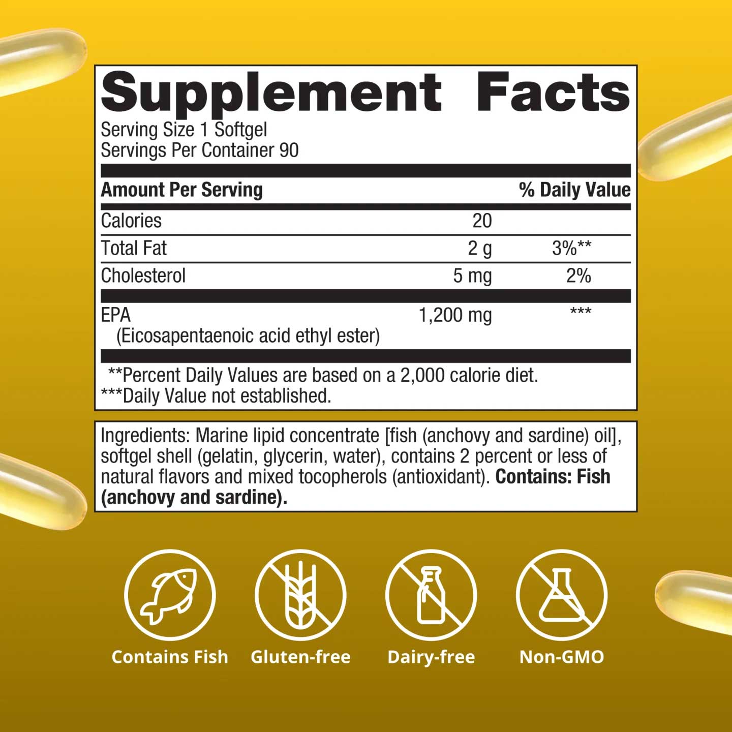 Metagenics OmegaGenics Fish Oil EPA 1200 mg Ingredients