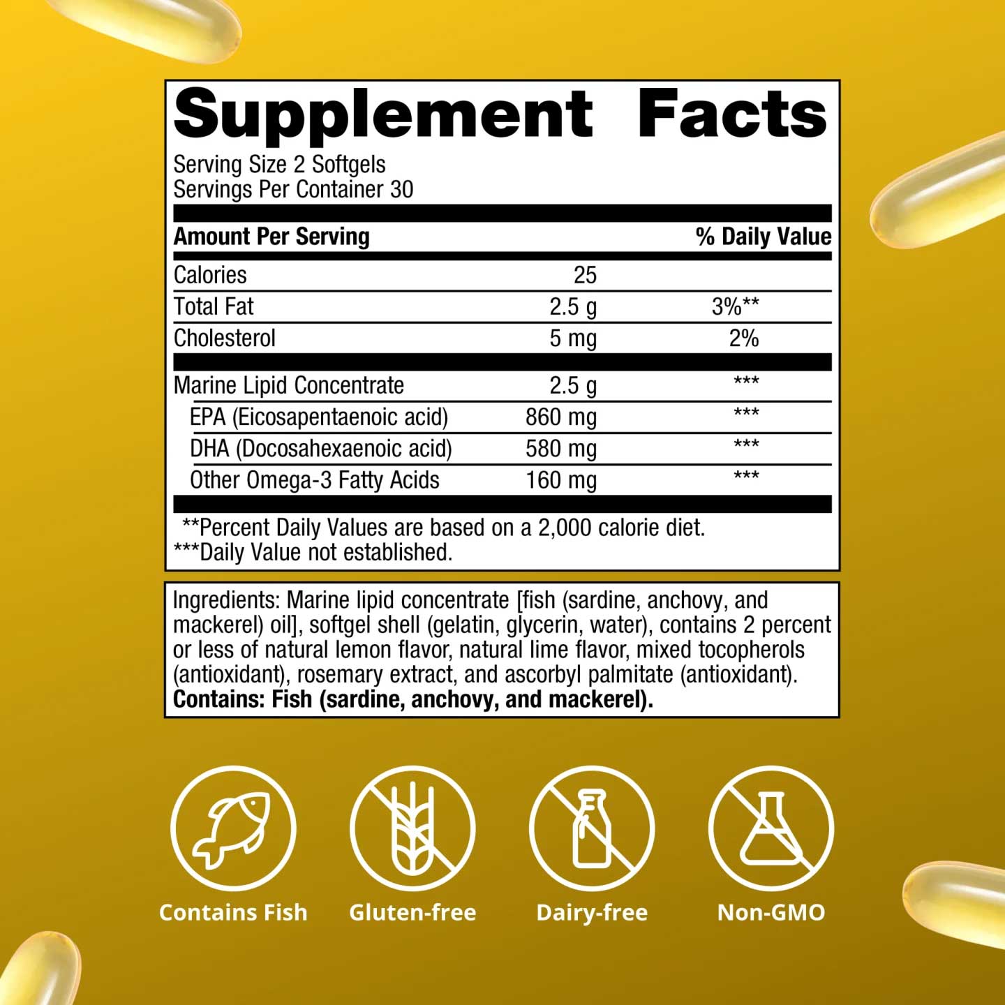 Metagenics OmegaGenics Fish Oil EPA-DHA 720 mg Ingredients