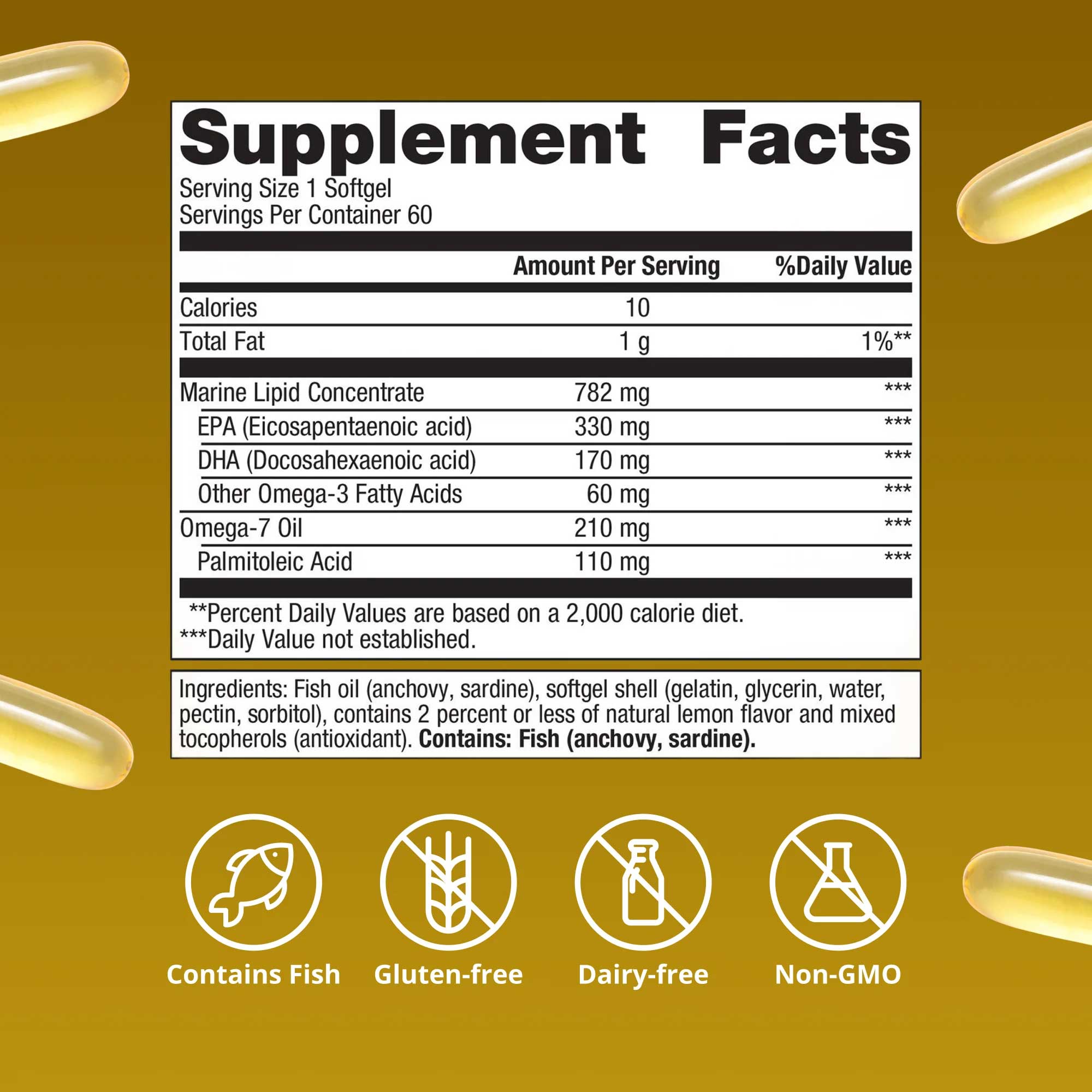 Metagenics OmegaGenics Fish Oil Mega 10 Ingredients