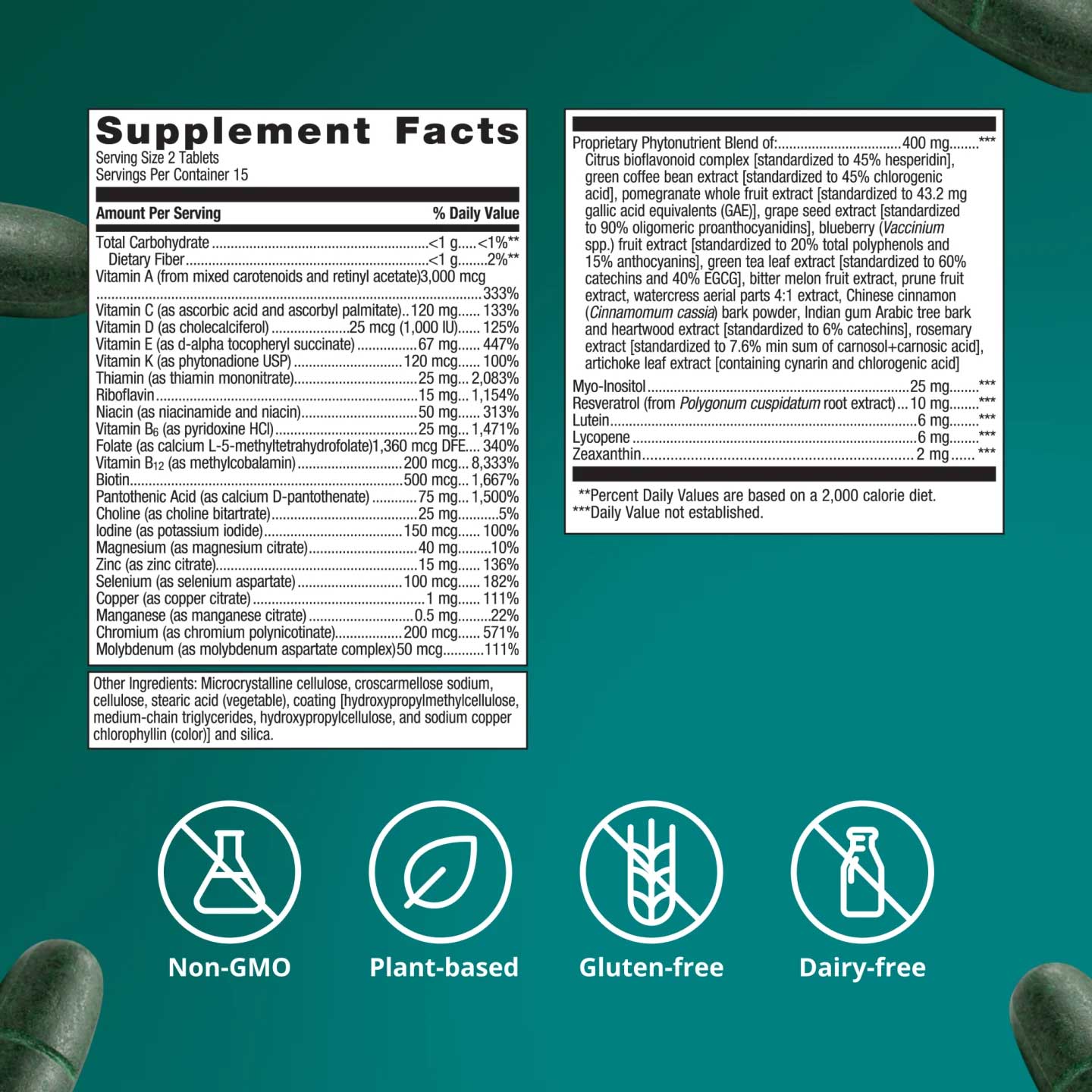 Metagenics PhytoMulti Multivitamin Ingredients