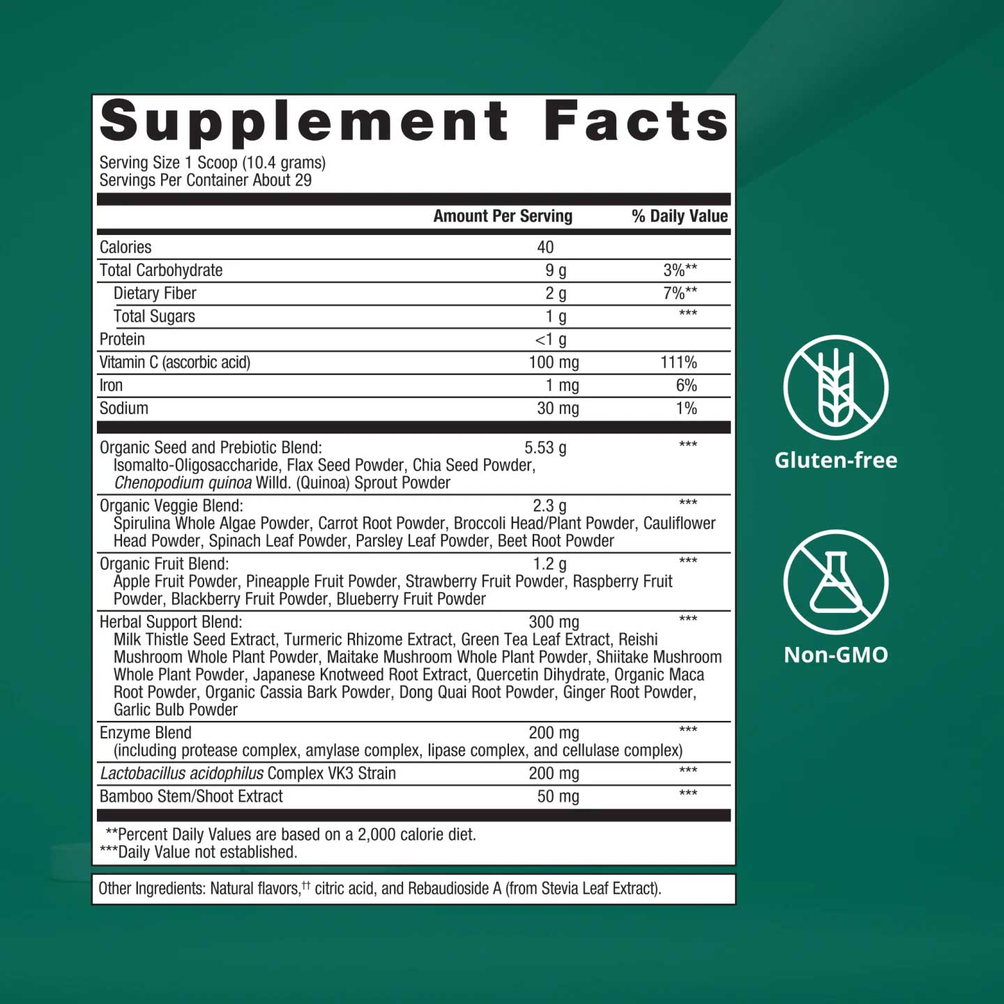 Metagenics PhytoMulti Superfoods Ingredients