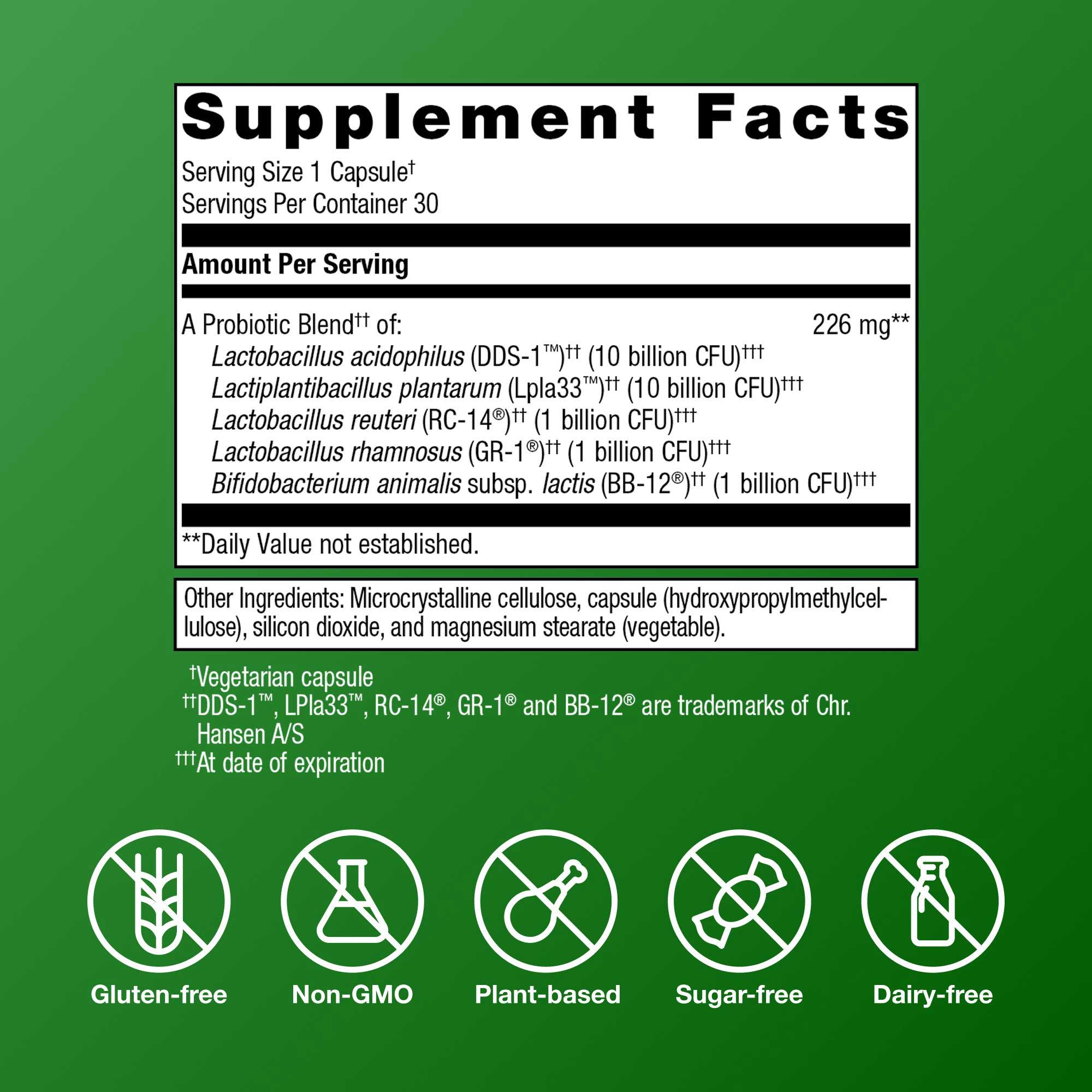 Metagenics UltraFlora Complete Women's Probiotic Ingredients