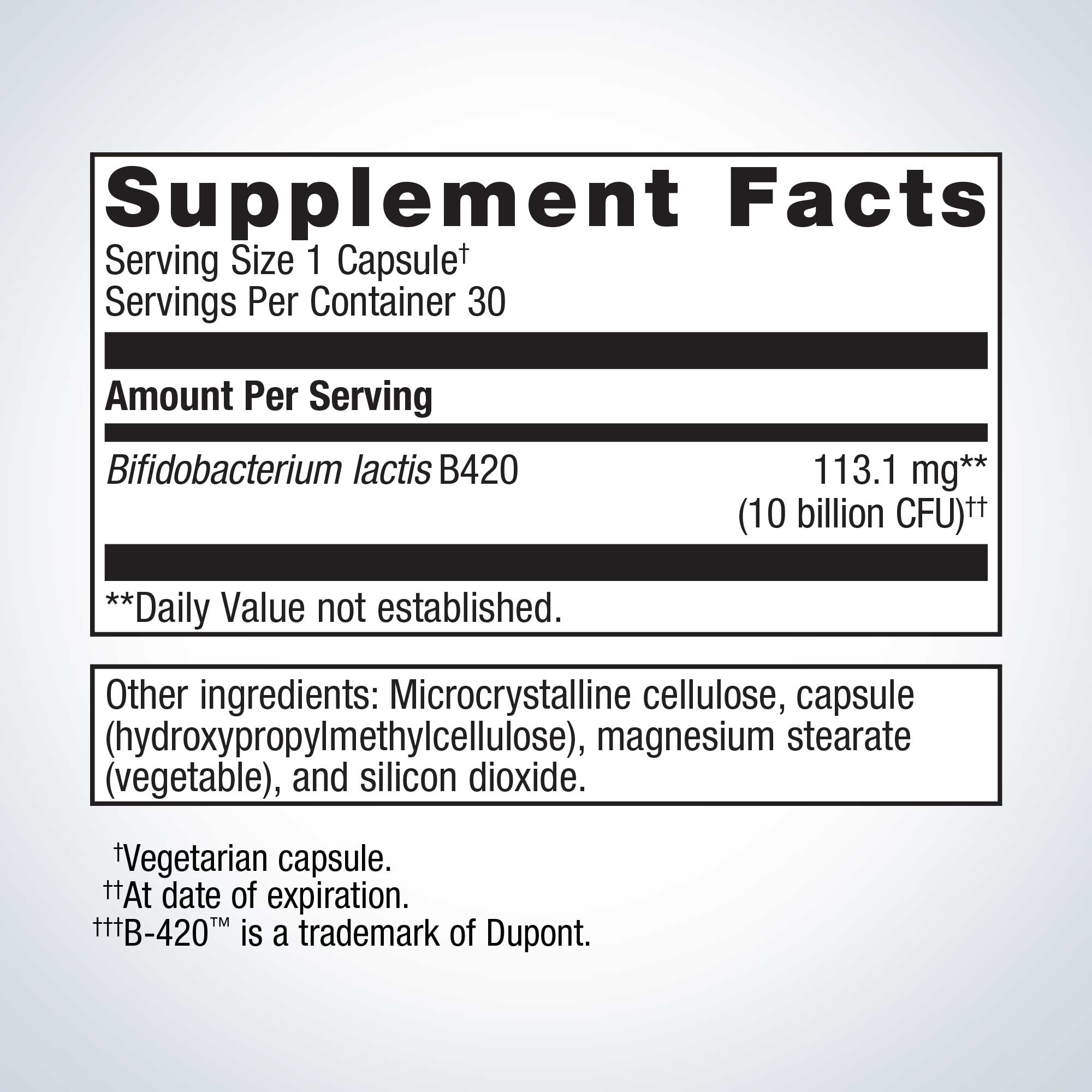 Metagenics UltraFlora Control Probiotic Ingredients