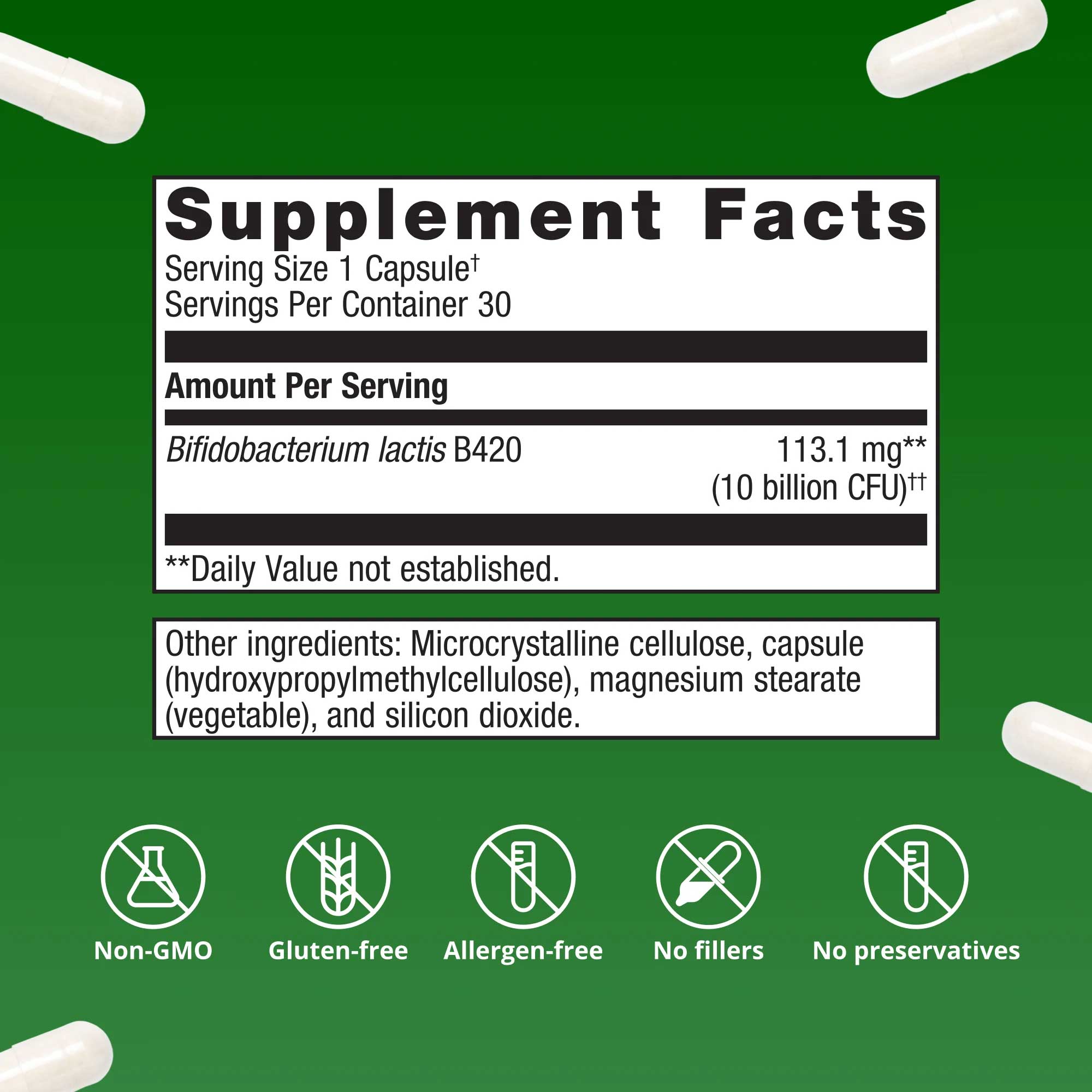 Metagenics UltraFlora Control Probiotic Ingredients