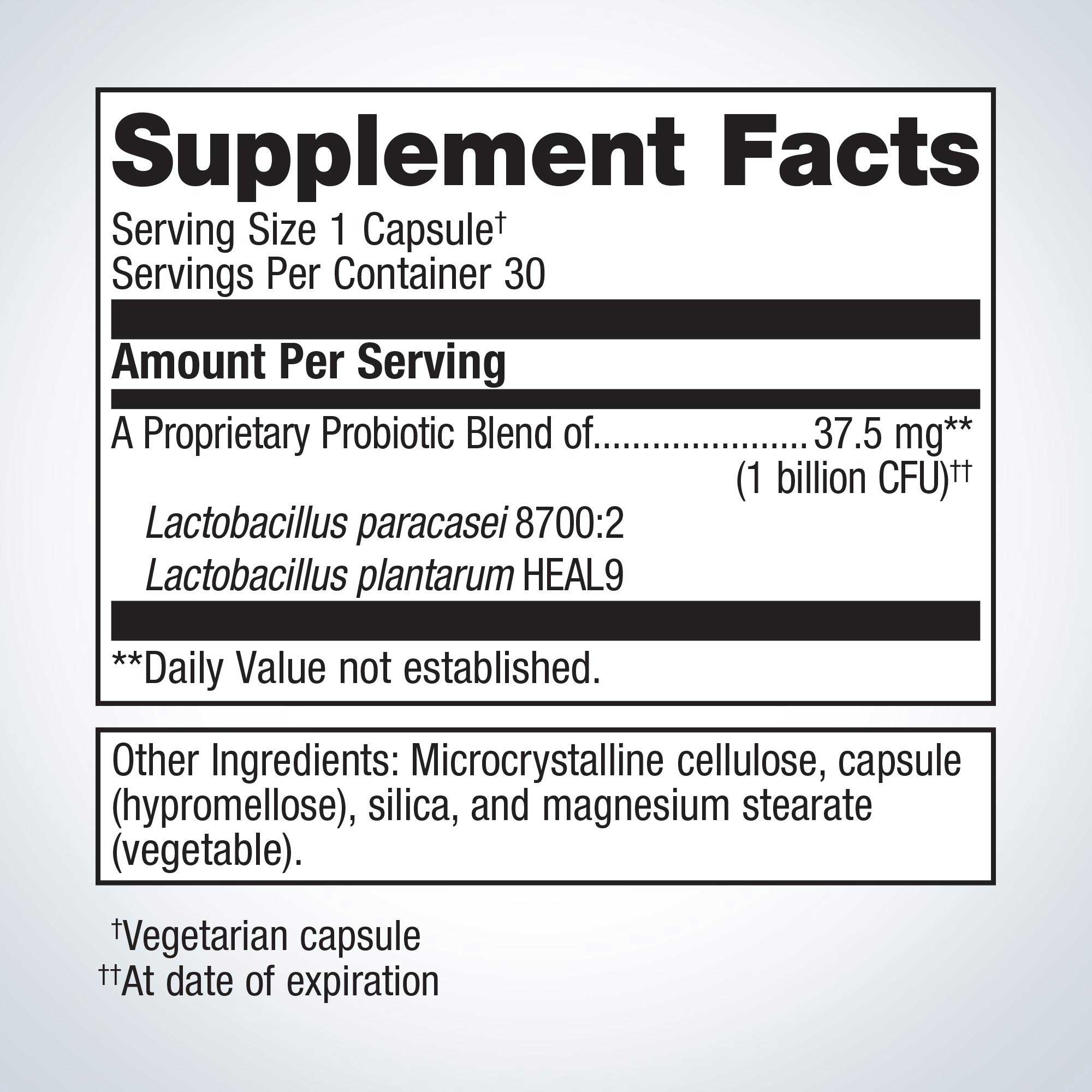 Metagenics UltraFlora Immune Booster Probiotic Ingredients