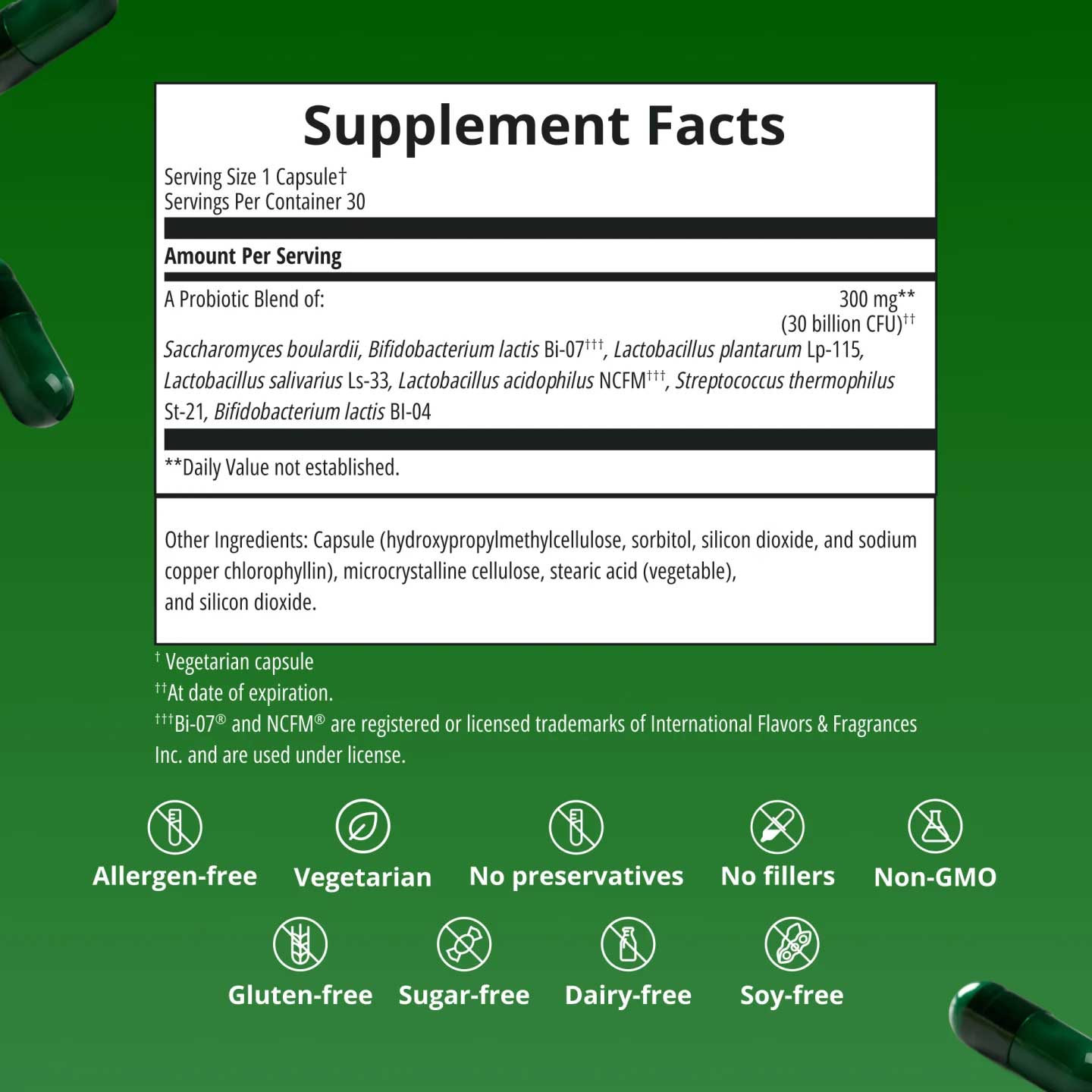 Metagenics UltraFlora Spectrum Probiotic Ingredients