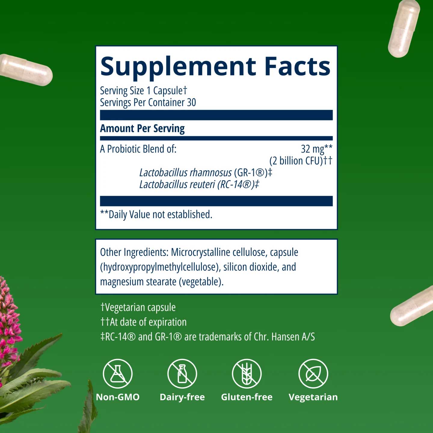 Metagenics UltraFlora Women's Probiotic Ingredients