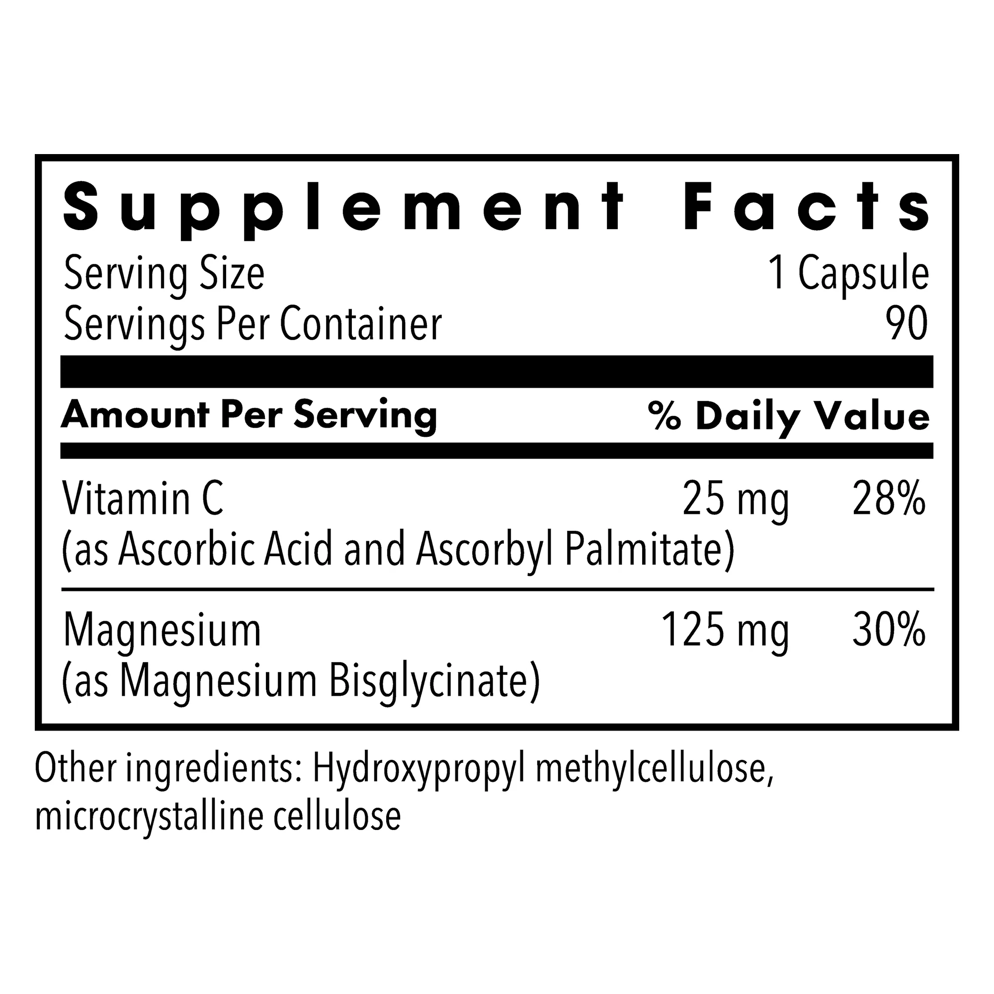 MethylPro Magnesium Glycinate Ingredients