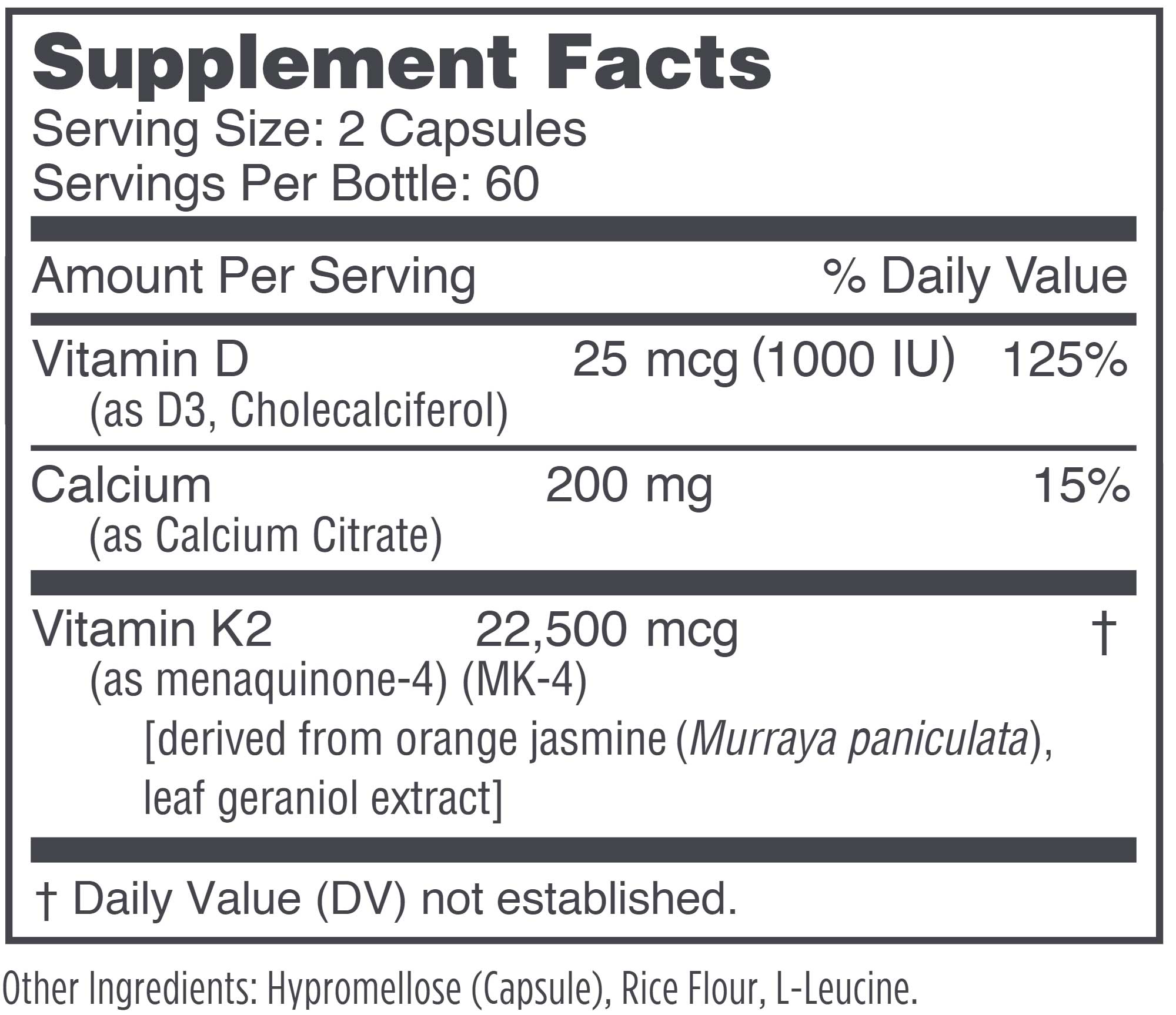 NBI Osteo-K Minis Ingredients