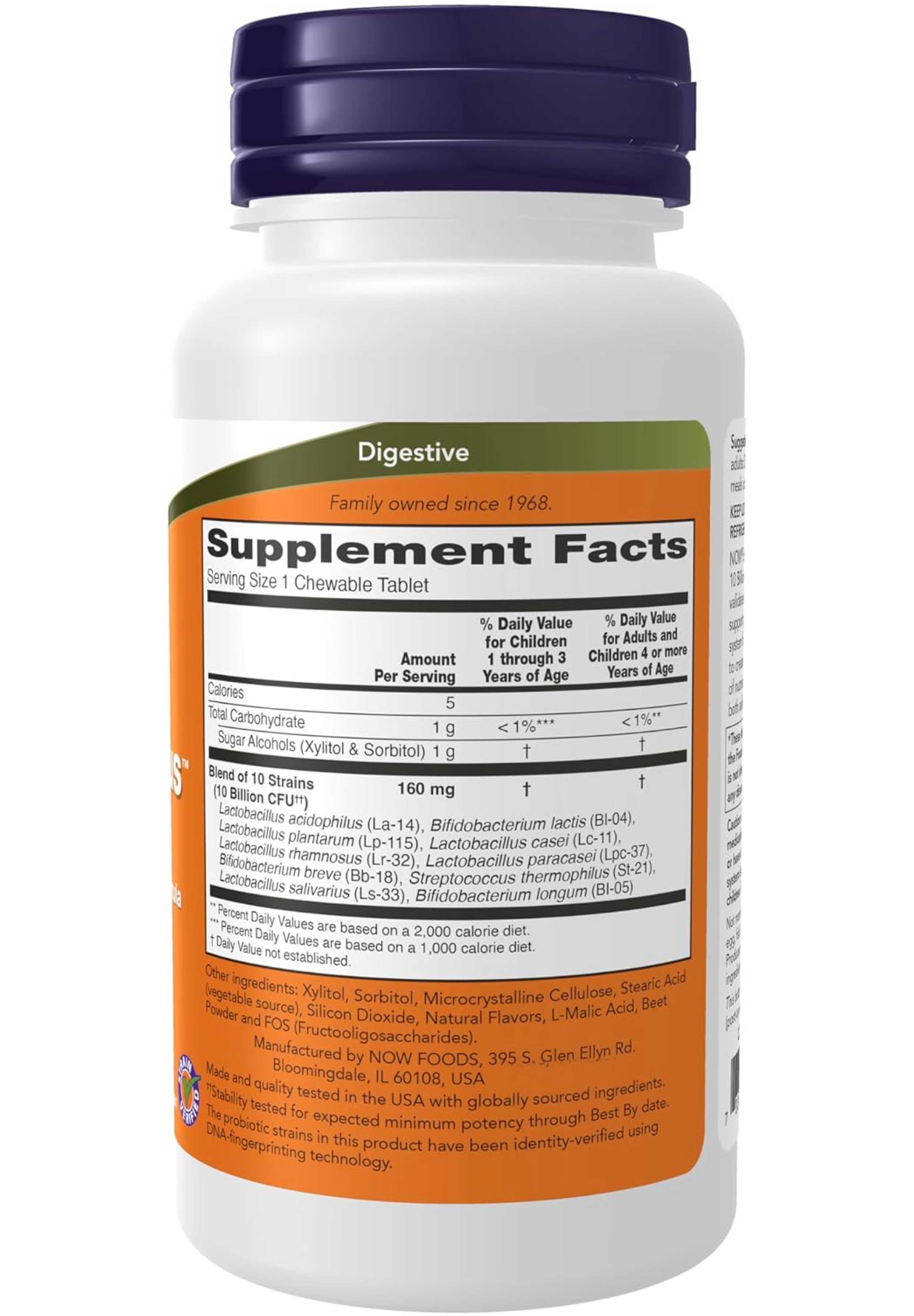 NOW BerryDophilus Extra Strength Ingredients