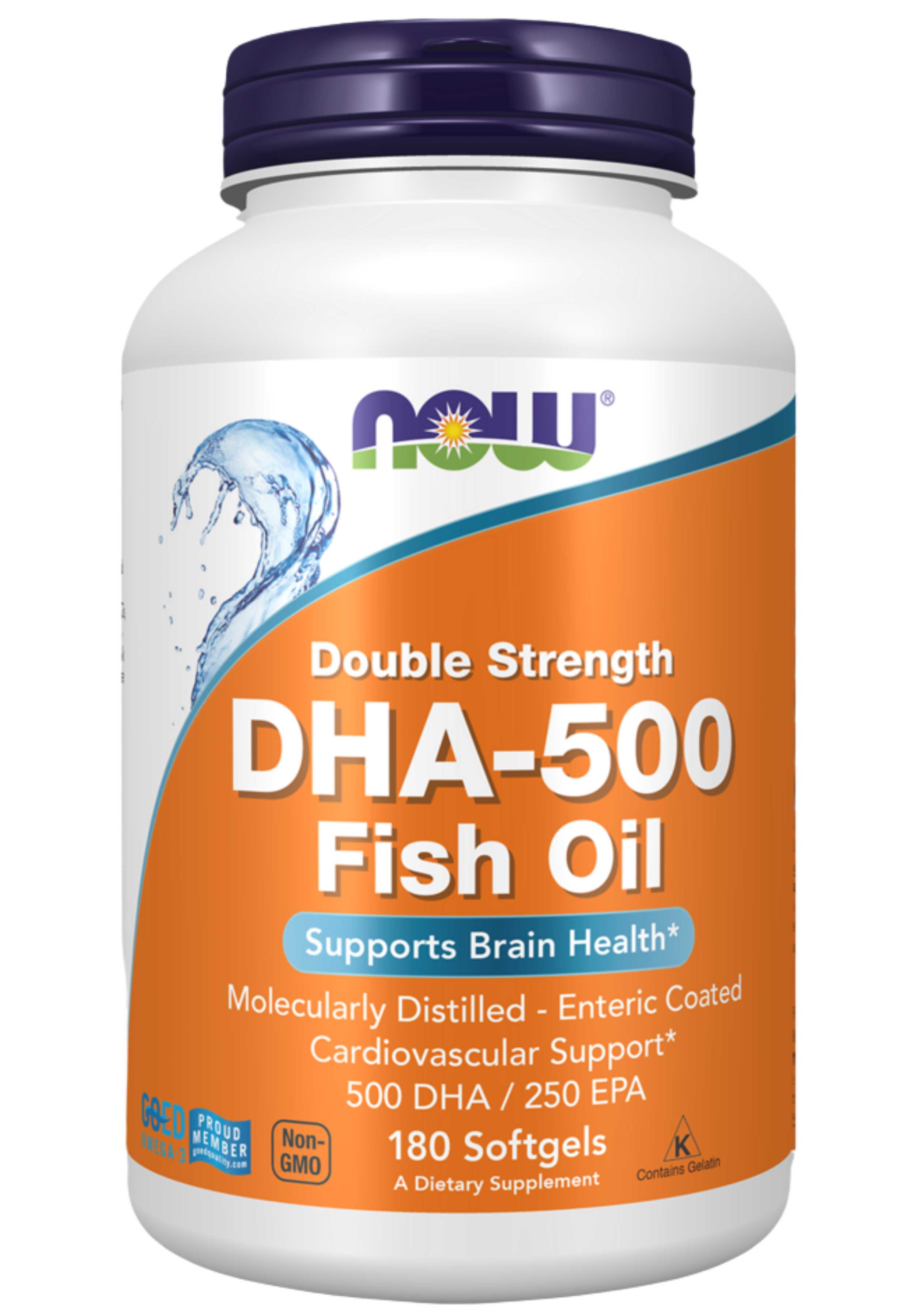 NOW Double Strength DHA-500 Fish Oil