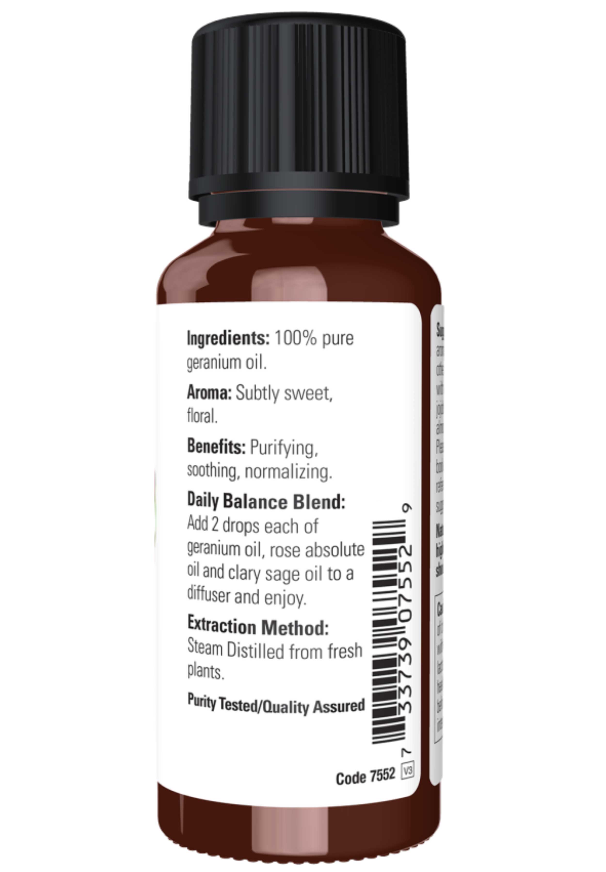 NOW Essential Oils 100% Pure Geranium Oil Ingredients