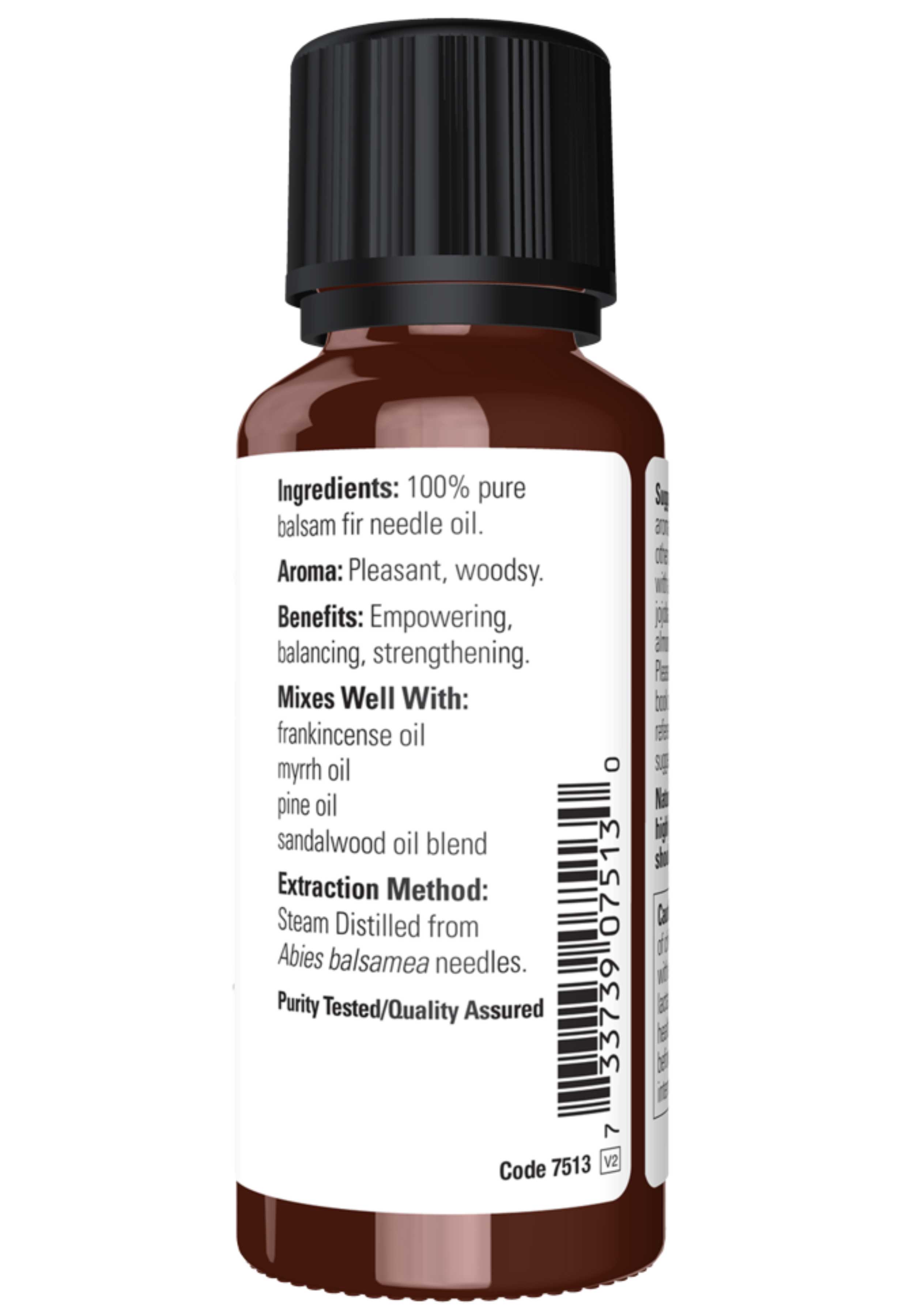 NOW Essential Oils 100% Pure Balsam Fir Needle Ingredients