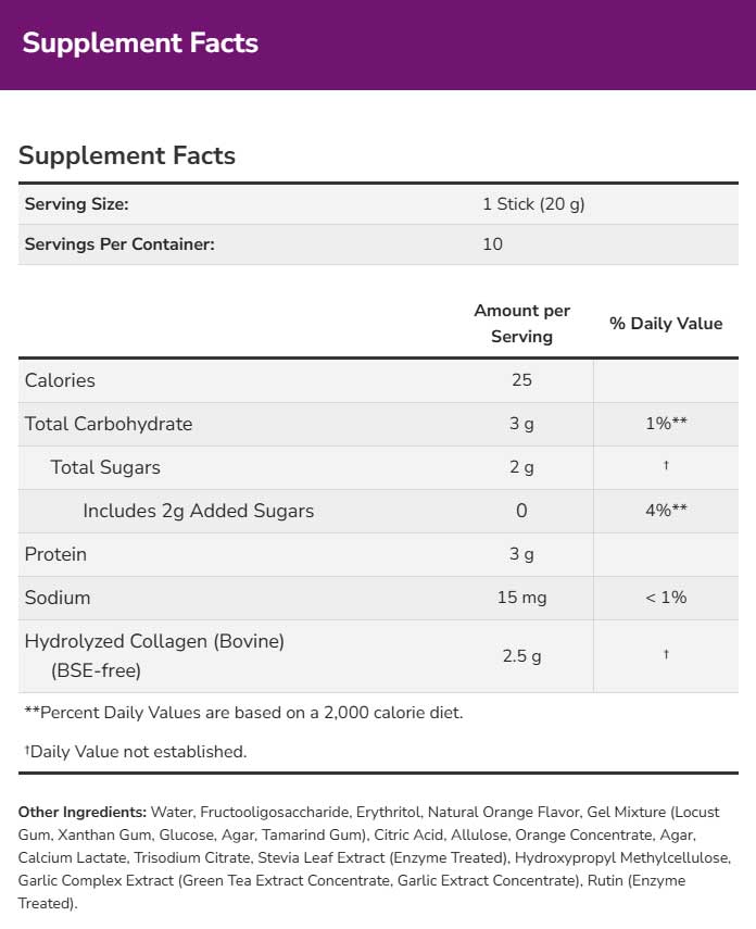 NOW Solutions Collagen Jelly Beauty Complex Ingredients