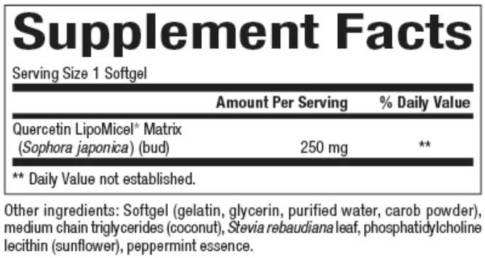 Natural Factors Quercetin LipoMicel Matrix Ingredients