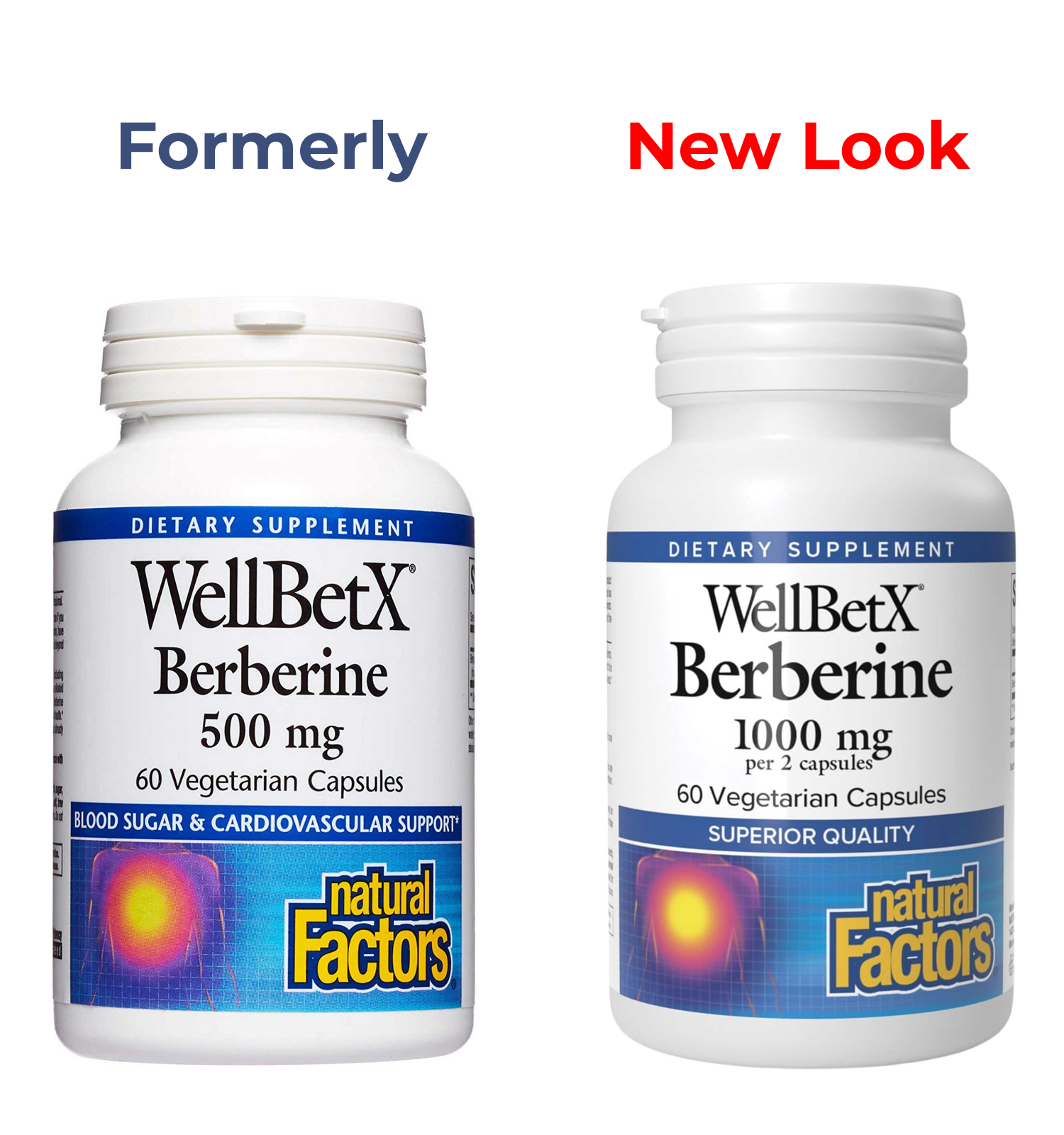 Natural Factors WellBetX Berberine 1000 mg (Formerly 500 mg) New Look