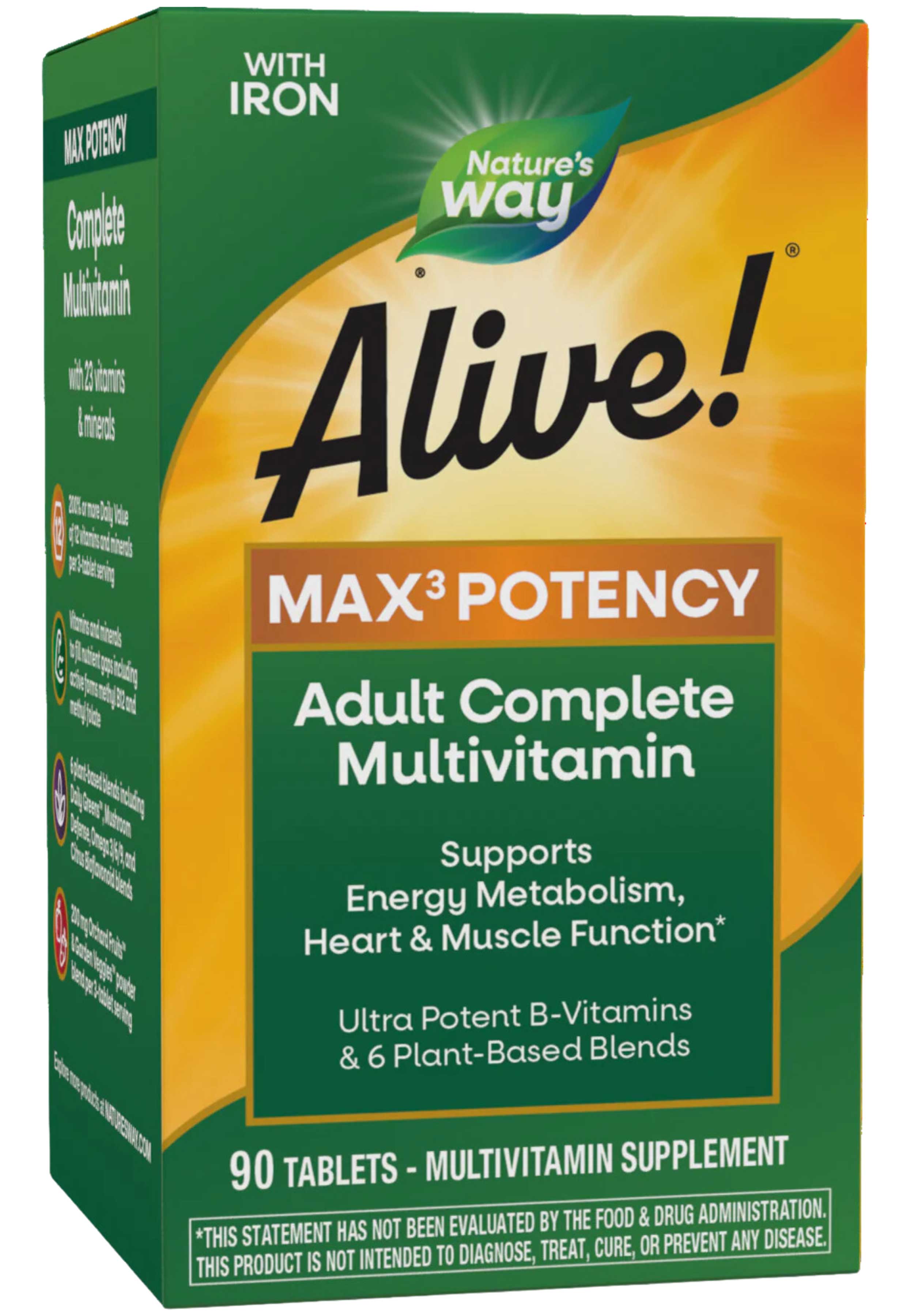 Nature's Way Alive! Max3 Potency Multivitamin (with iron)