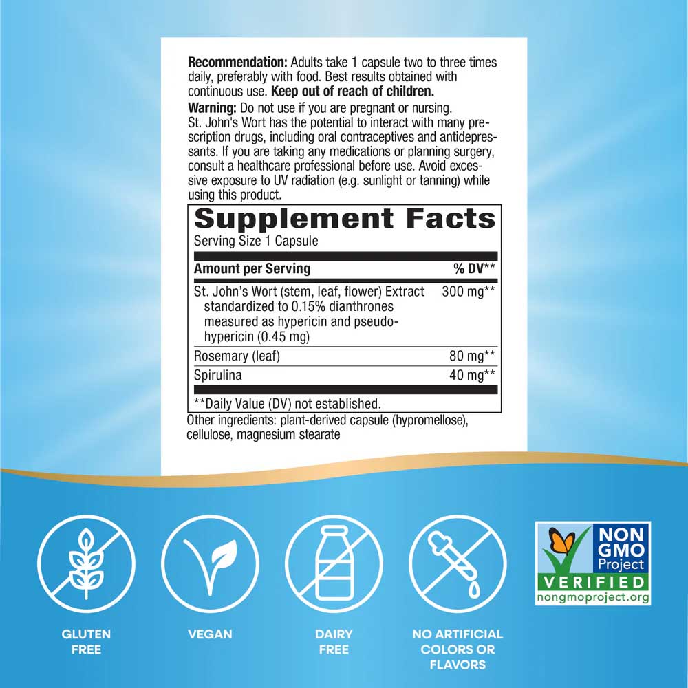 Nature's Way St. John's Wort Premium Extract Ingredients