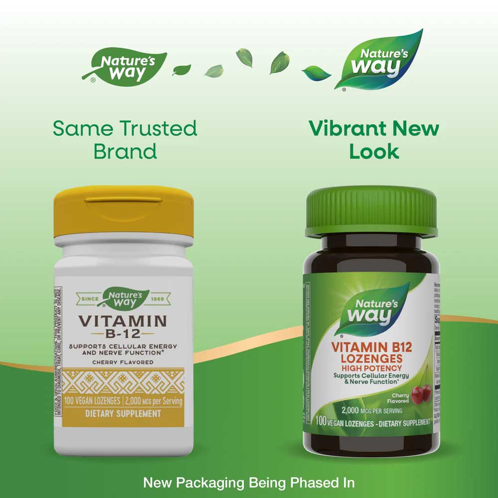 Nature's Way Vitamin B12 Lozenges High Potency New Look