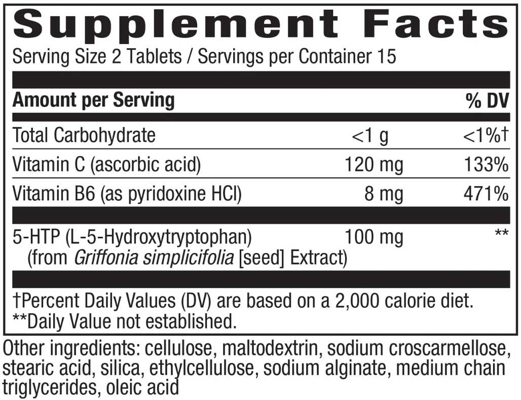 Nature's Way 5-HTP Ingredients