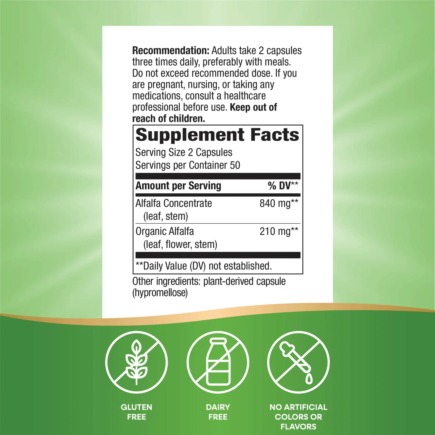 Nature's Way Alfa-Max Ingredients