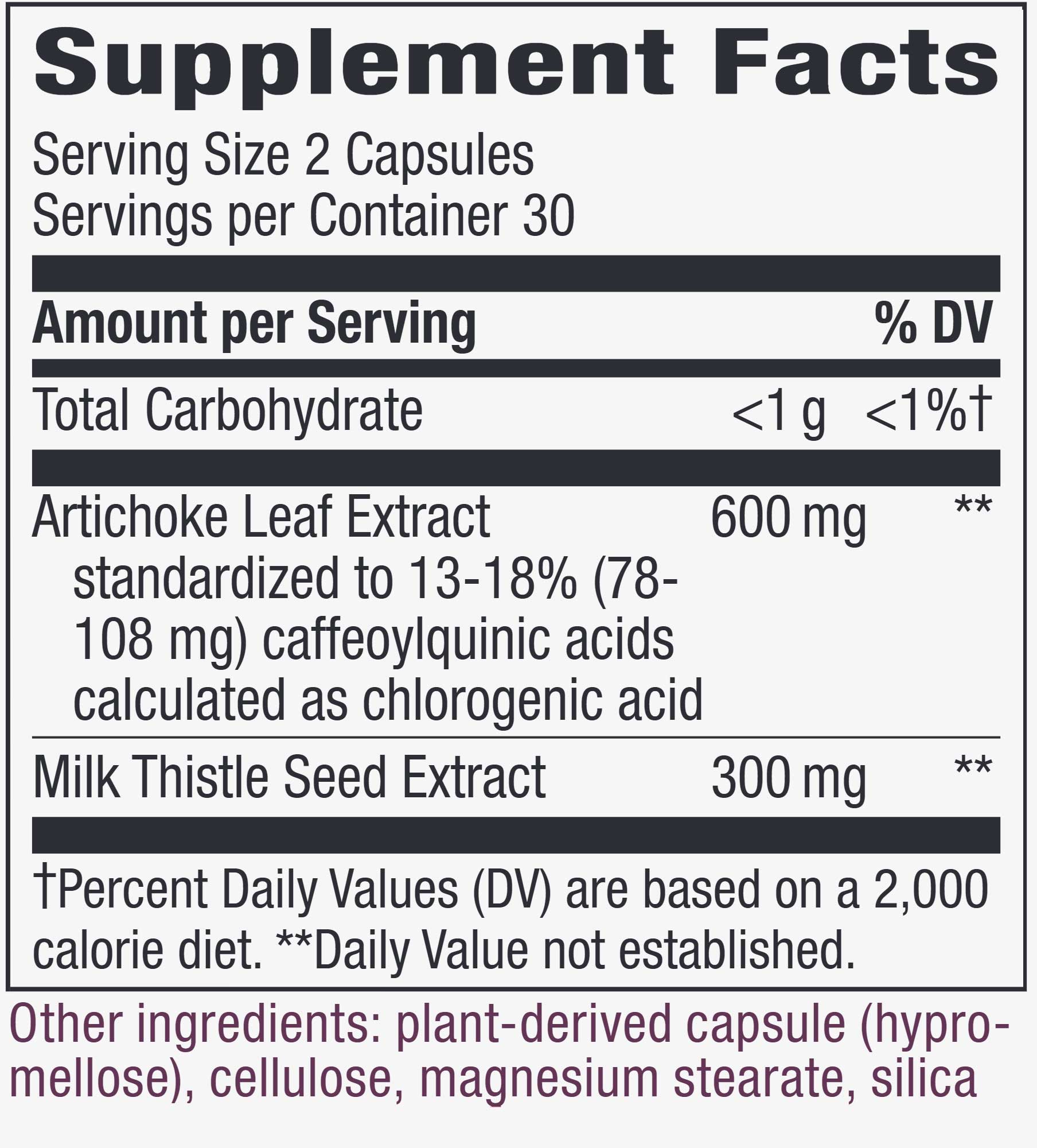 Nature's Way Artichoke Capsules 300 mg Ingredients