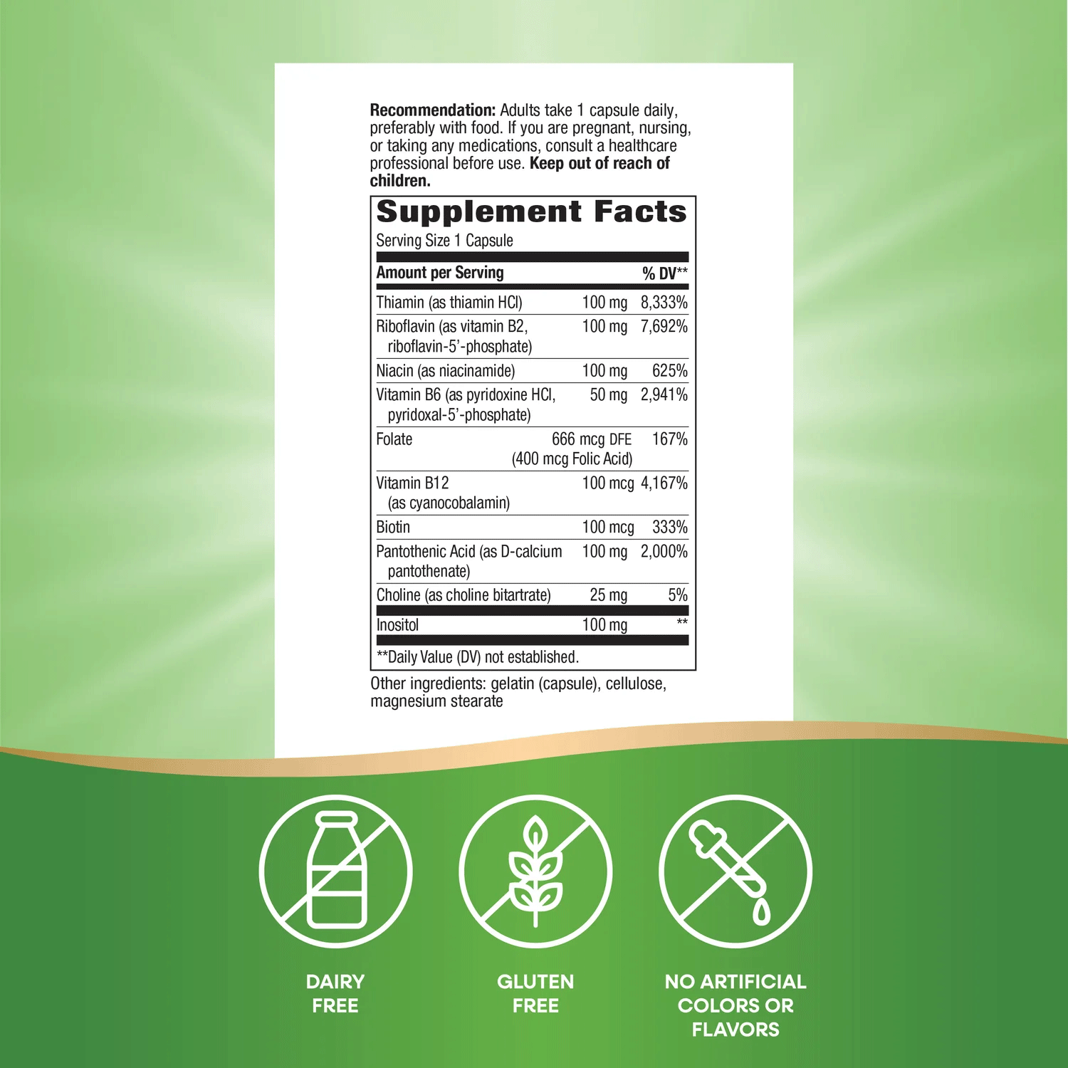 Nature's Way B-100 Complex Ingredients