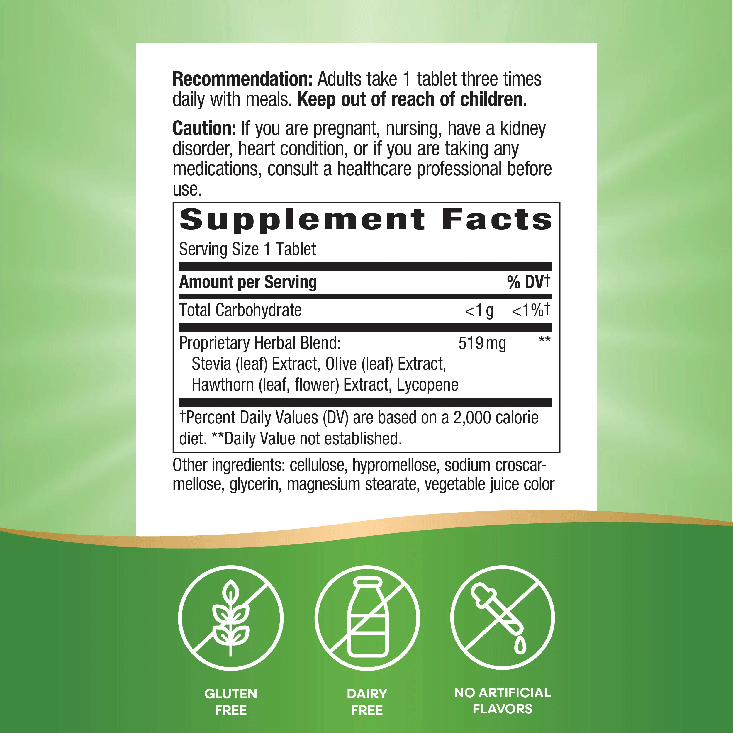 Nature's Way BP Manager (Formerly Enzymatic Therapy BP Manager) Ingredients