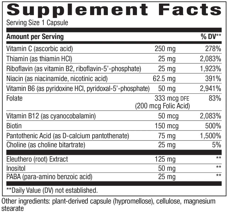 Nature's Way B-Stress Formula Ingredients