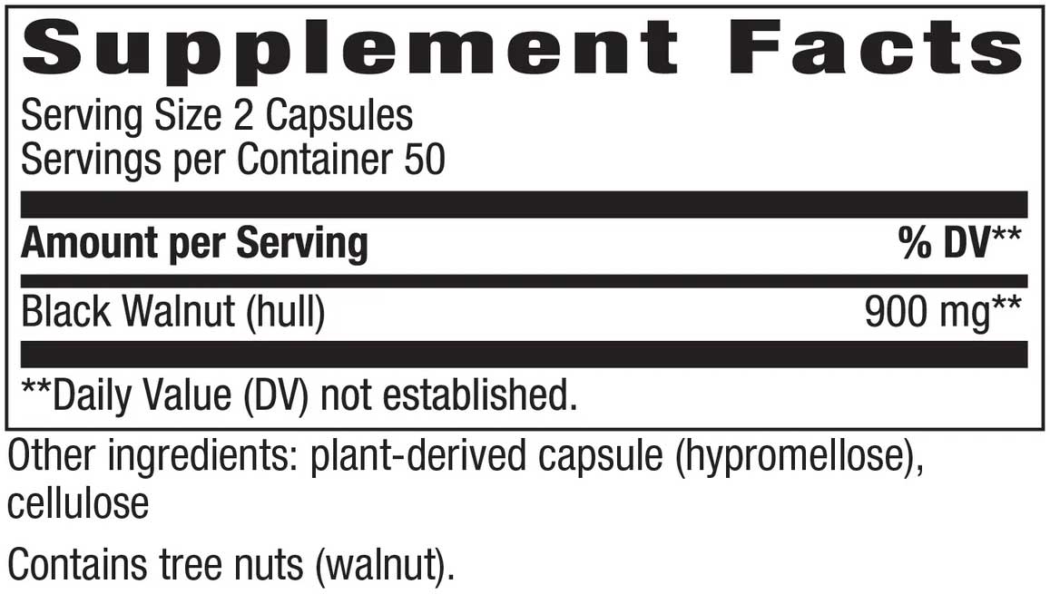 Nature's Way Black Walnut Hulls Ingredients