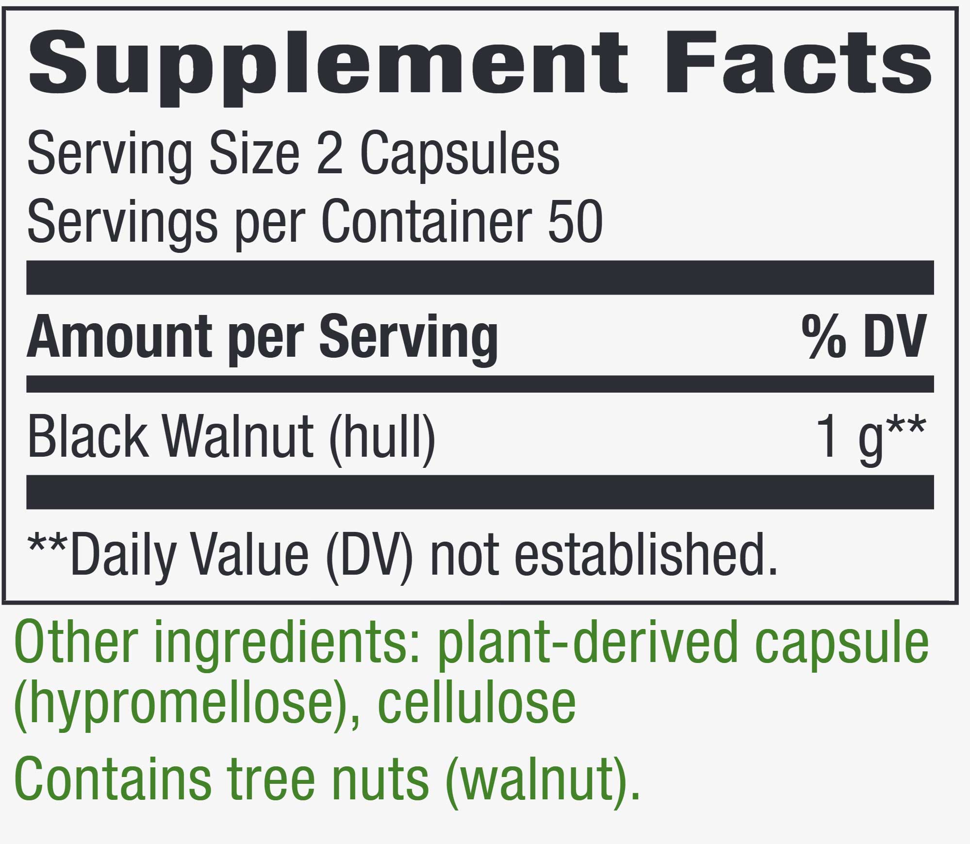 Nature's Way Black Walnut Ingredients