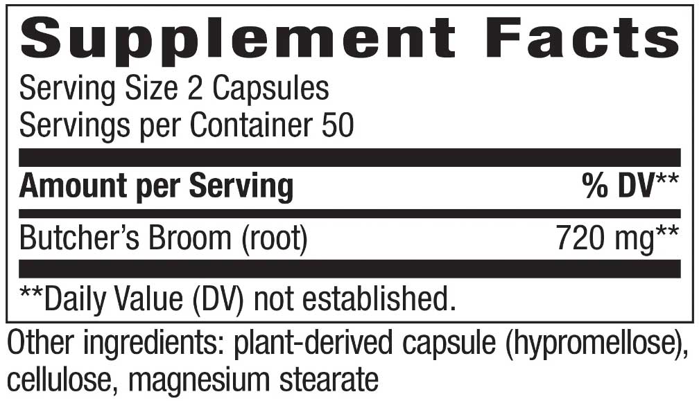 Nature's Way Butcher's Broom Root Ingredients