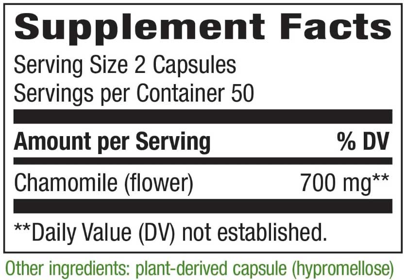 Nature's Way Chamomile Flower Ingredients