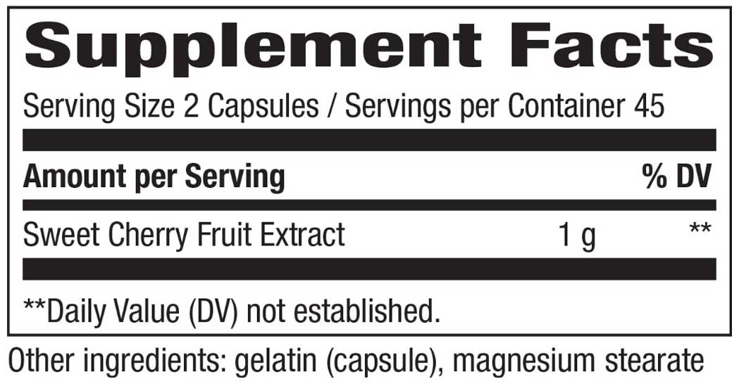 Nature's Way Cherry Fruit (Formerly Enzymatic Therapy Cherry Fruit) Ingredients