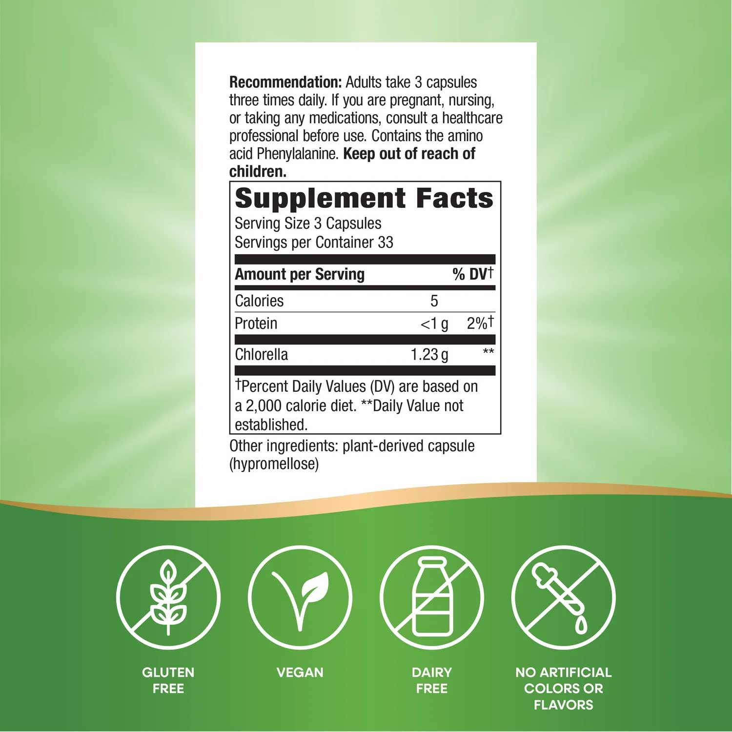 Nature's Way Chlorella Micro-Algae Ingredients