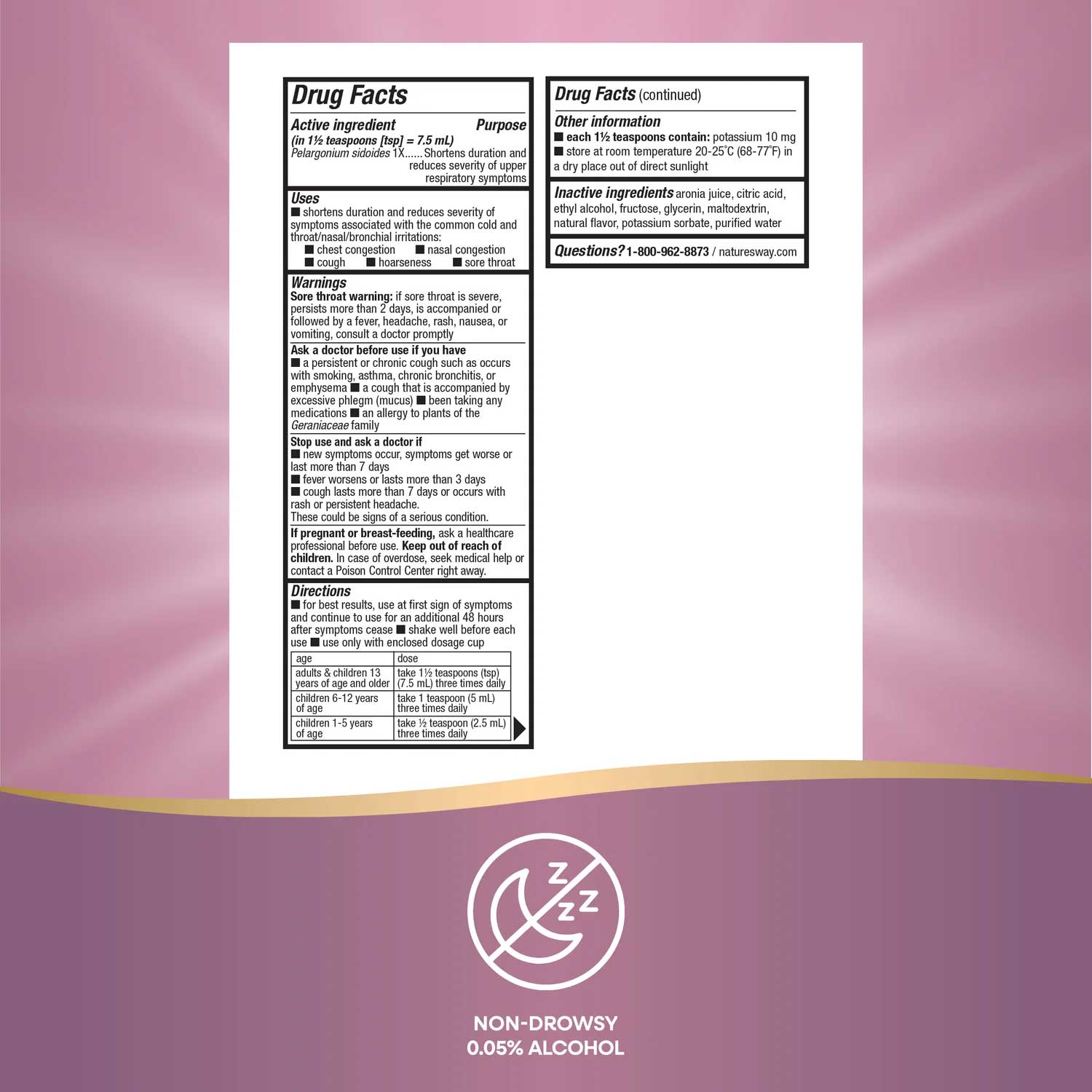 Nature's Way Cold Relief (Formerly Umcka ColdCare) Syrup (Cherry) Ingredients