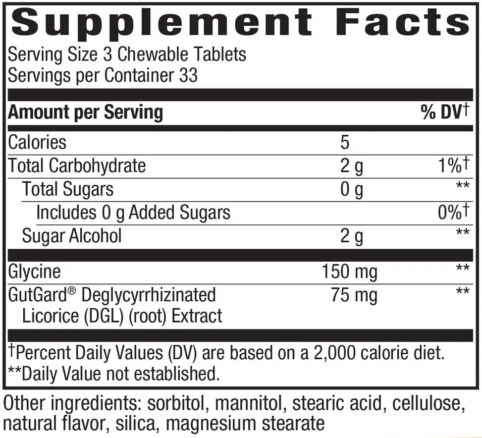 Nature's Way DGL Sugar Free Ingredients