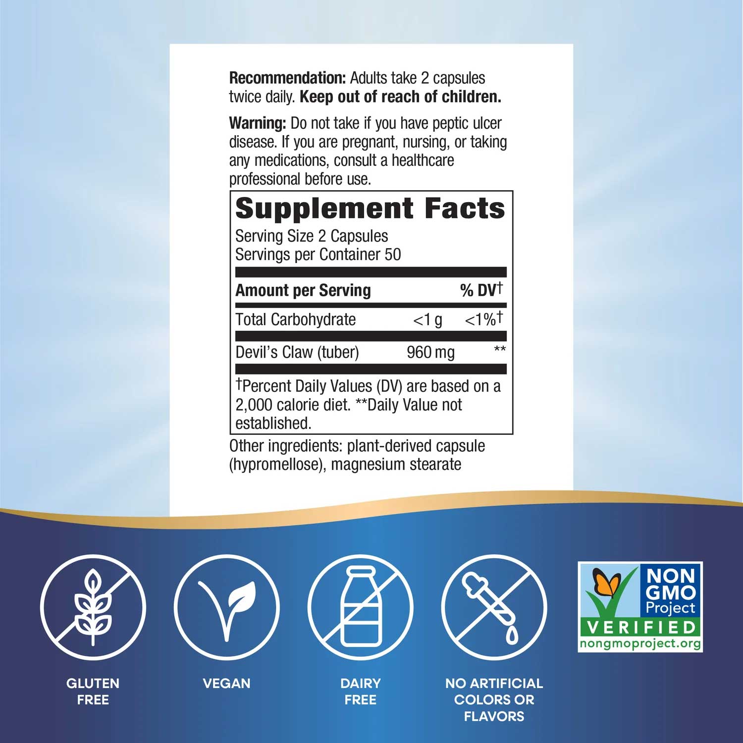 Nature's Way Devil's Claw Root Ingredients