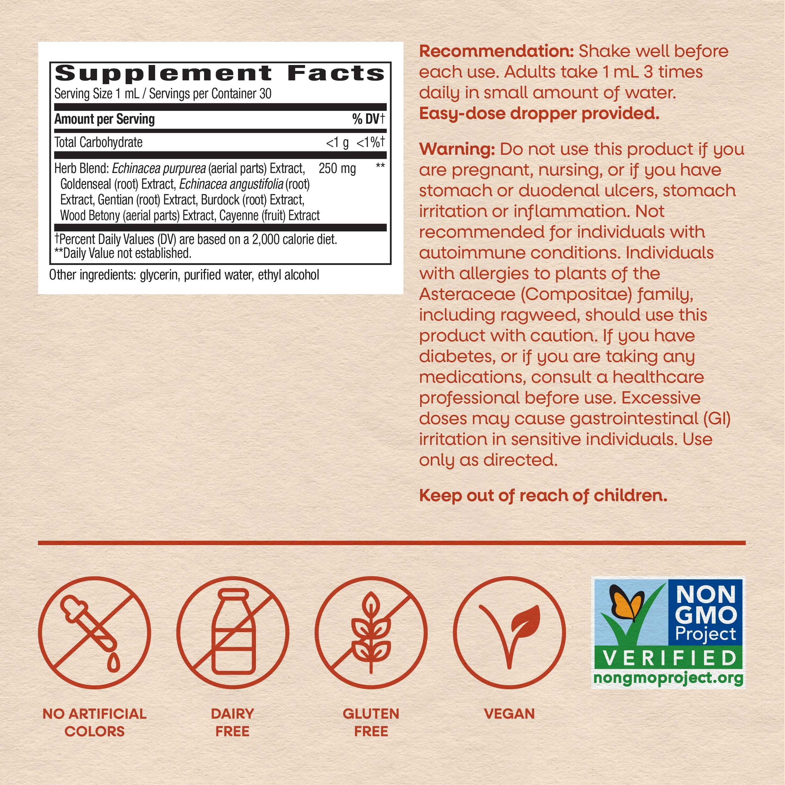 Nature's Way Echinacea Goldenseal Premium Vegan Blend Drops