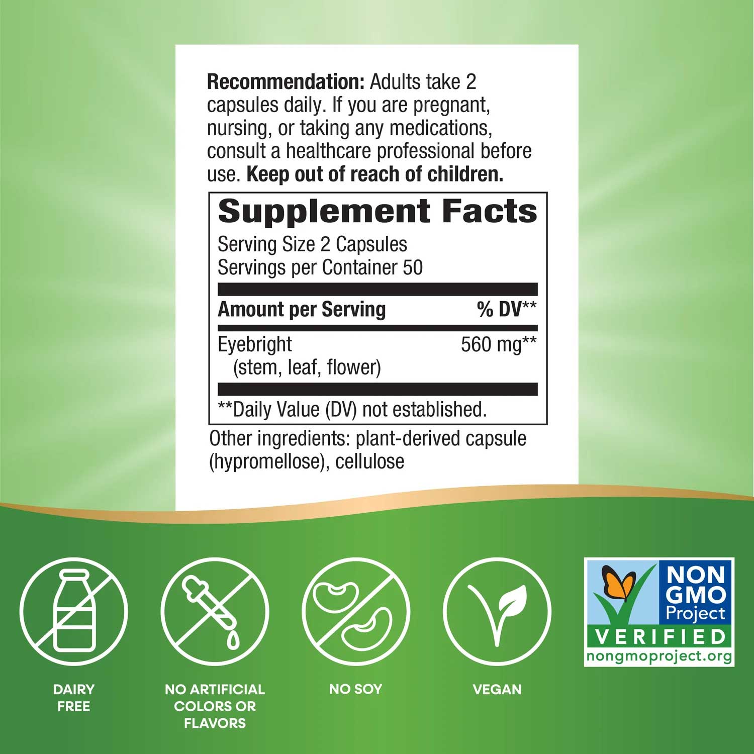 Nature's Way Eyebright Herb Ingredients