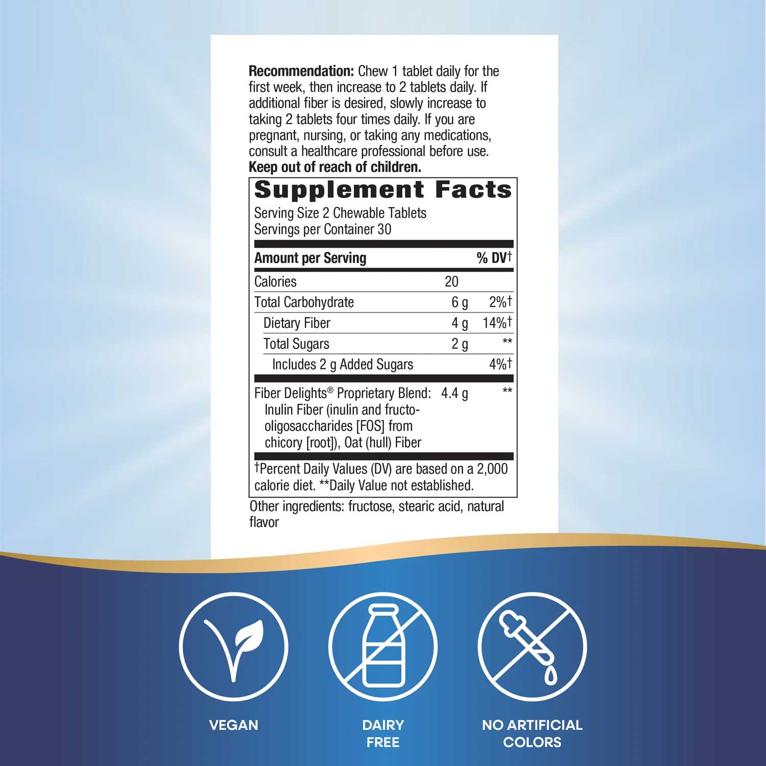 Nature's Way Fiber Delights - Vanilla Ingredients