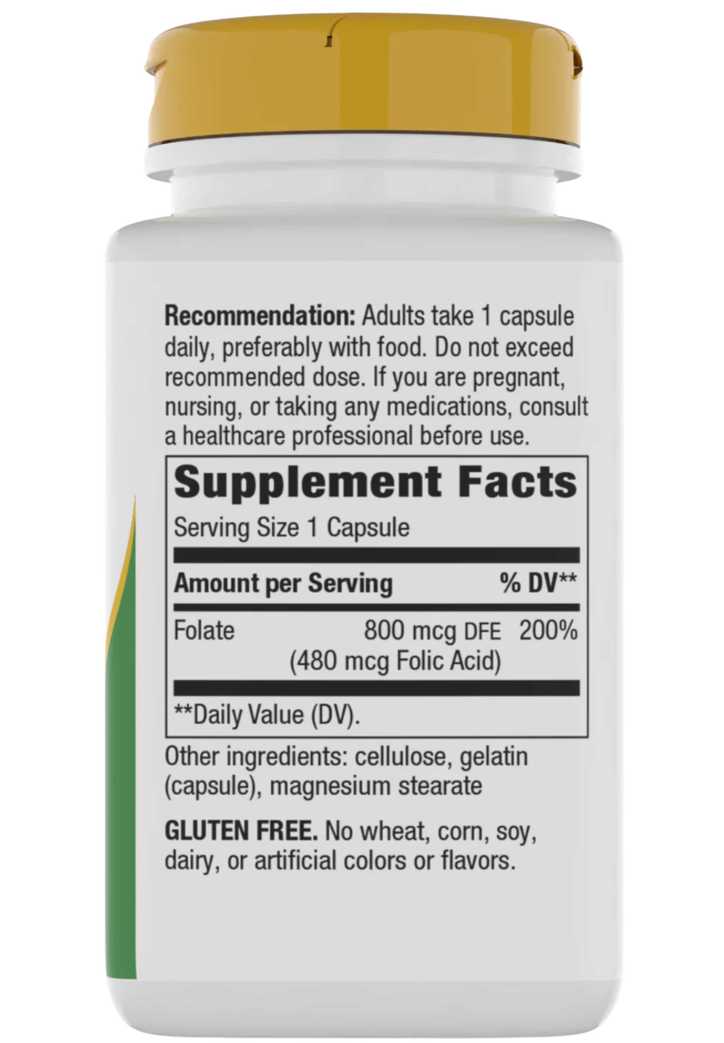 Nature's Way Folic Acid / Folate Ingredients