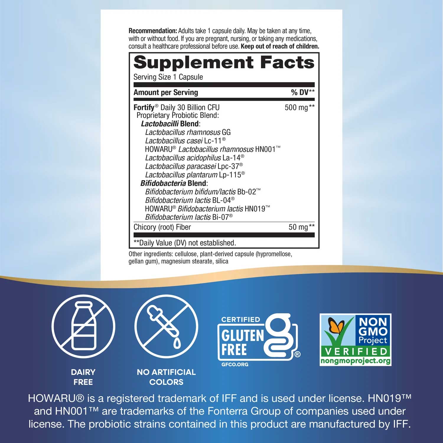 Nature's Way Fortify Daily Probiotic Ingredients