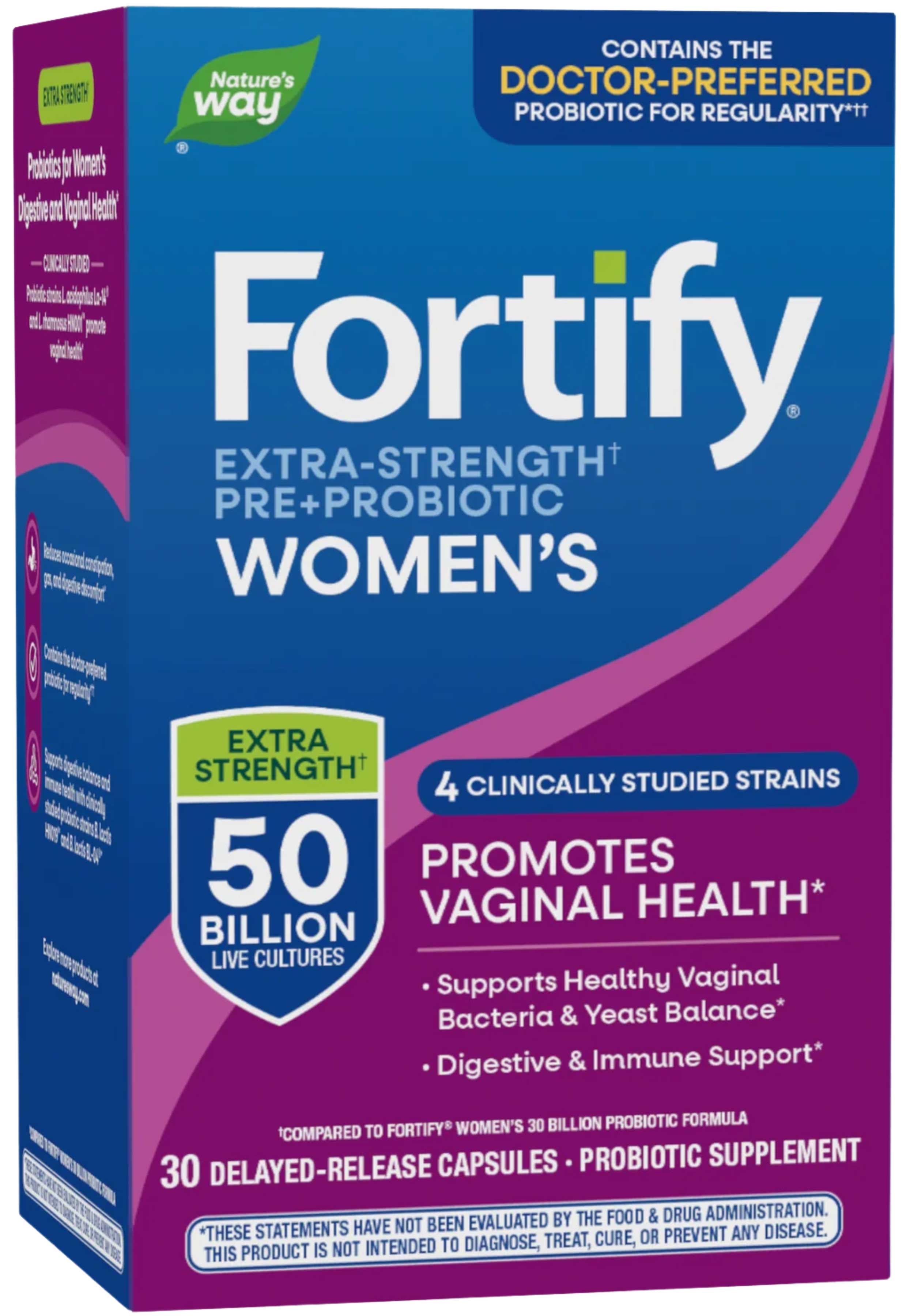 Nature's Way Fortify Extra-Strength Pre+Probiotic Women's 50 Billion (Formerly Extra-Strength Probiotic)