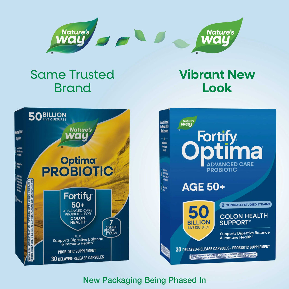 Nature's Way Fortify Optima Age 50+ Advanced Care Probiotic 50 Billion New Look