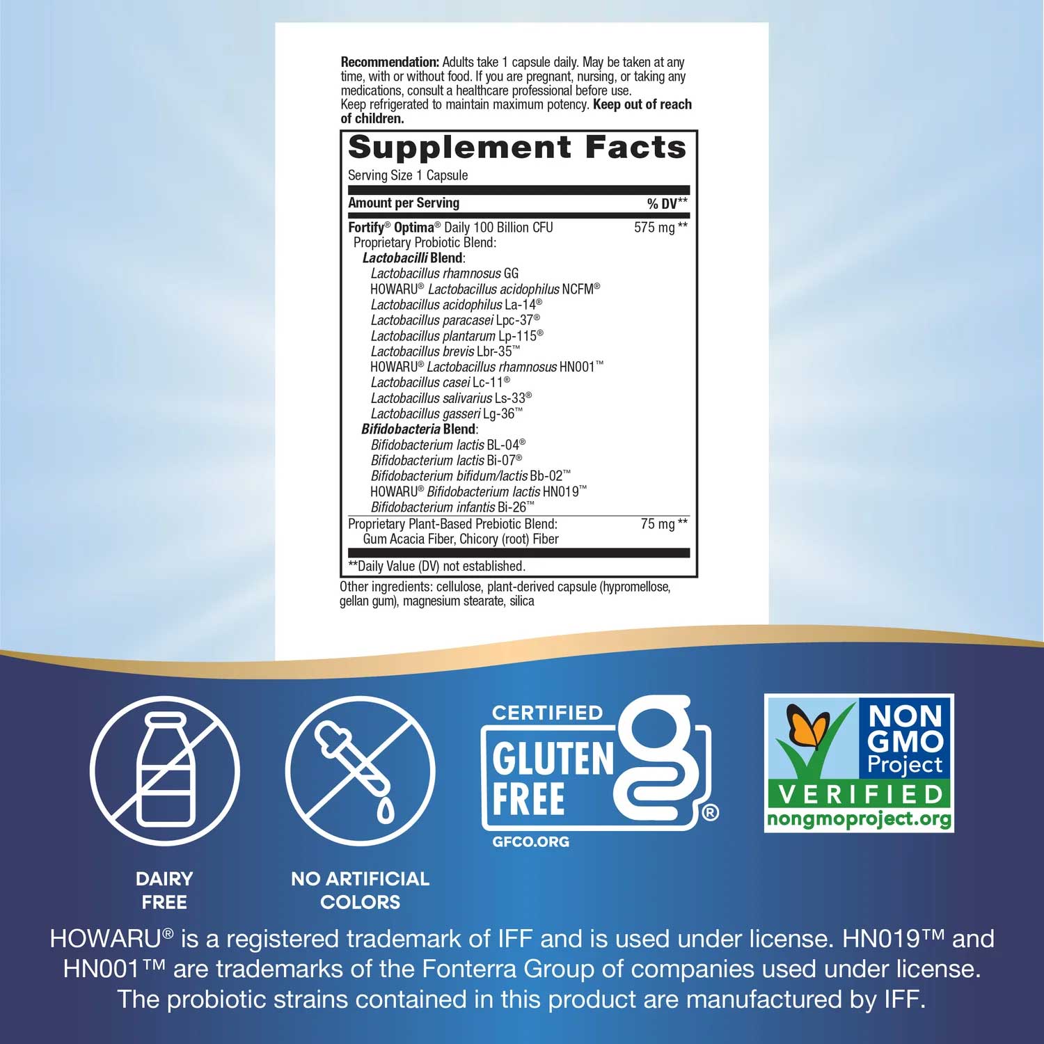Nature's Way Fortify Optima Pre+Probiotic Adult 100 Billion Ingredients