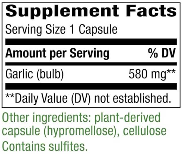 Nature's Way Garlic Bulb Ingredients